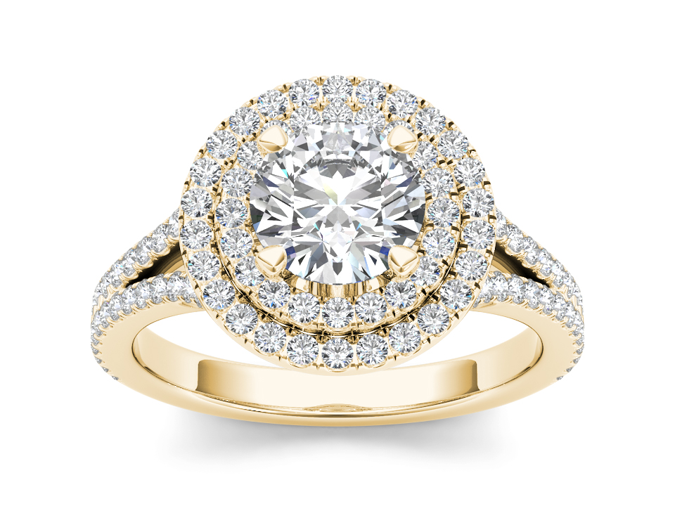 Precious Double Radiance Halo Split Diamond Ring