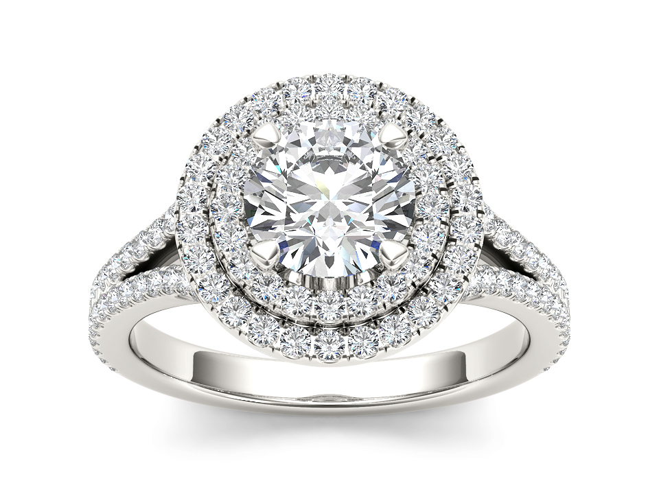 Precious Double Radiance Halo Split Diamond Ring