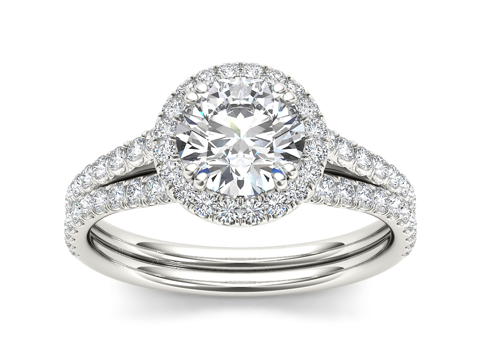 Devotion Double Prong Dual Split Halo Diamond Ring