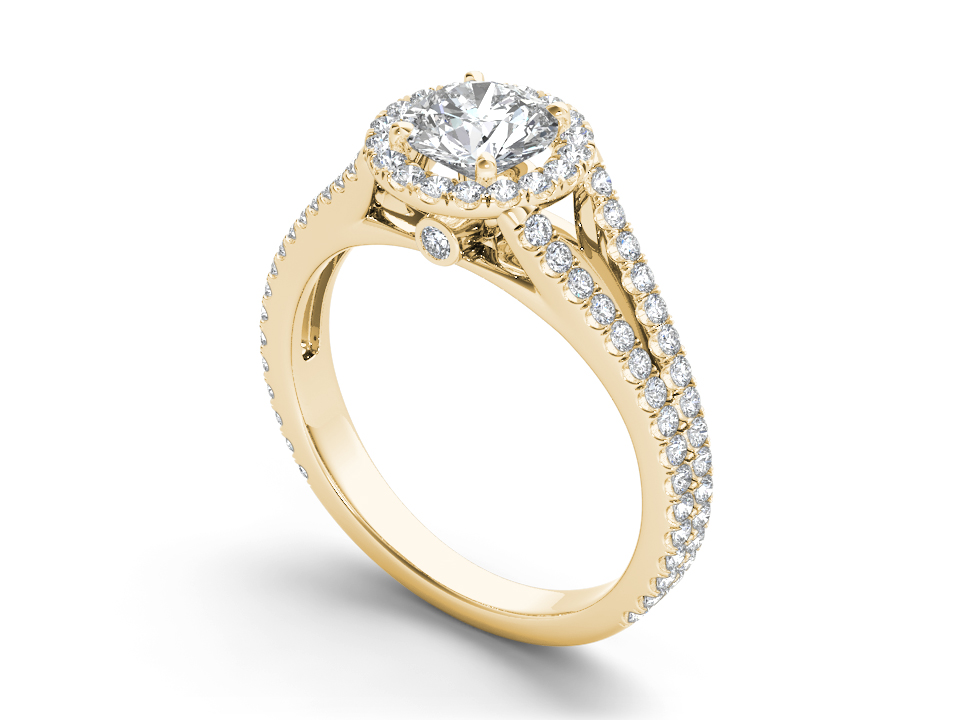 Aura Glow 1.36ct Diamond Double Split Trendy Halo Ring