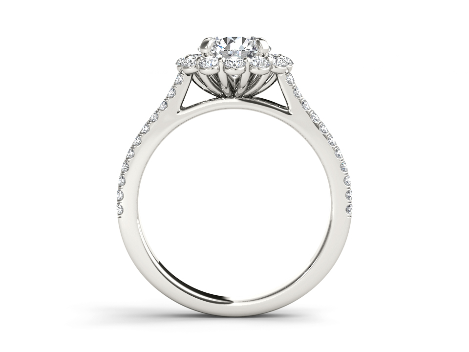 Lily Loop Halo Pave Round Cut Diamond Engagement Ring