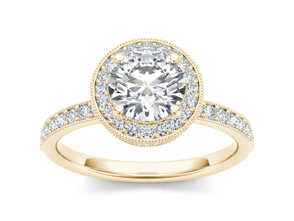 Lotus Lid Halo 1.54ct Diamond Wedding Stack Ring