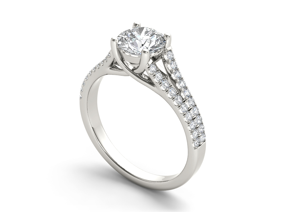 Fishtail Dual Split Shank 1.37ct Lab-Grown Diamond Wedding Ring