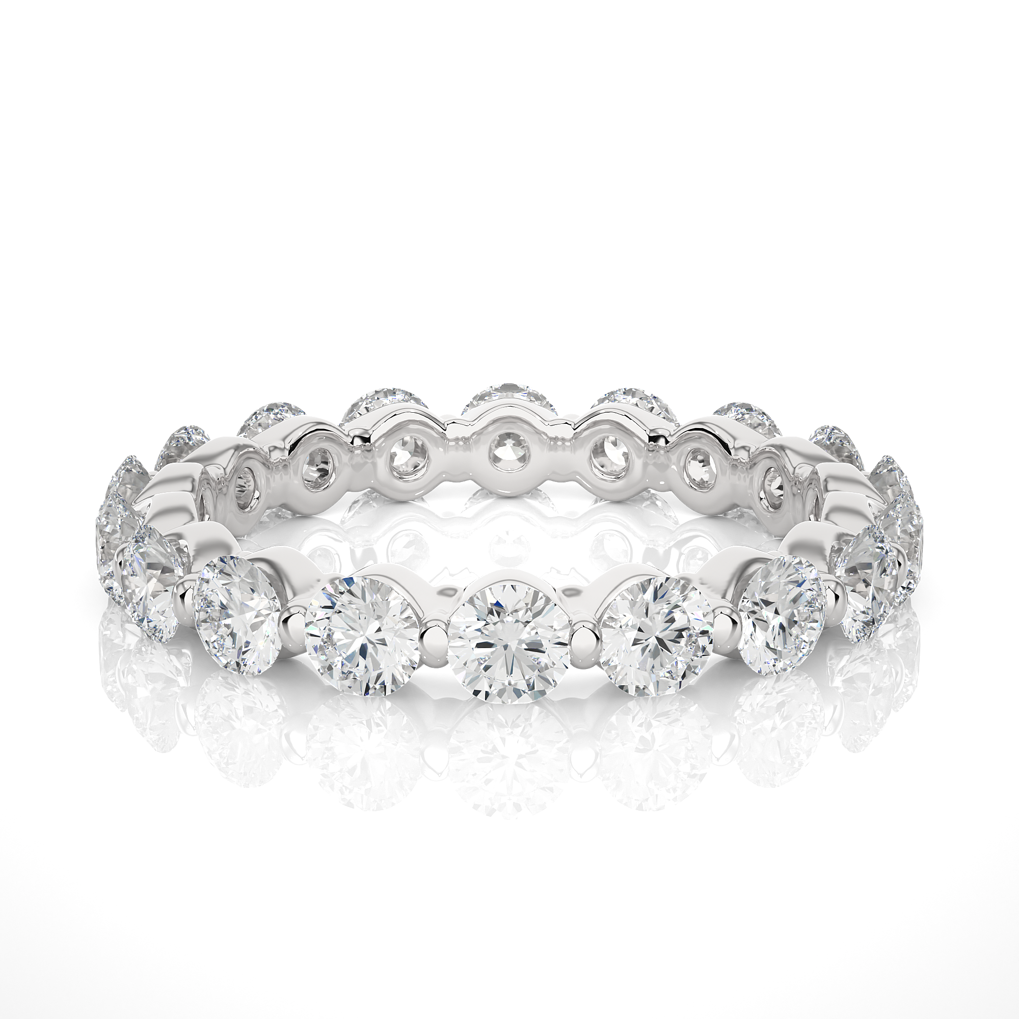 Round Cut Lab Grown Diamond Eternity Ring