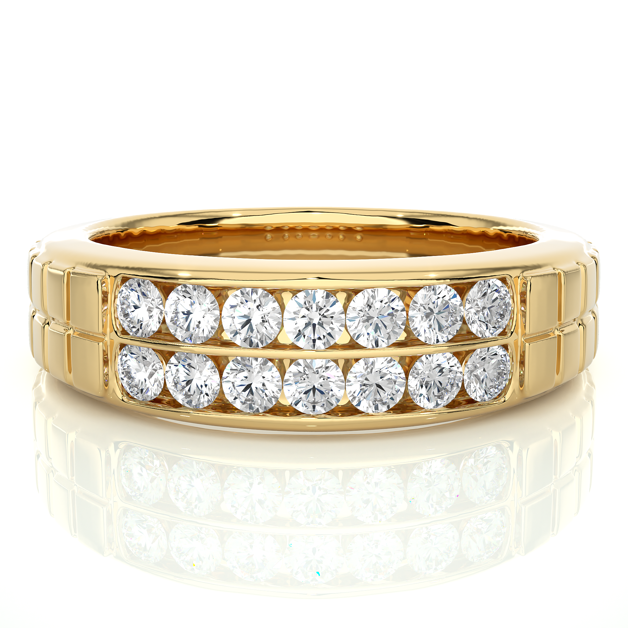 Double Row Lab Grown Diamond Wedding Ring