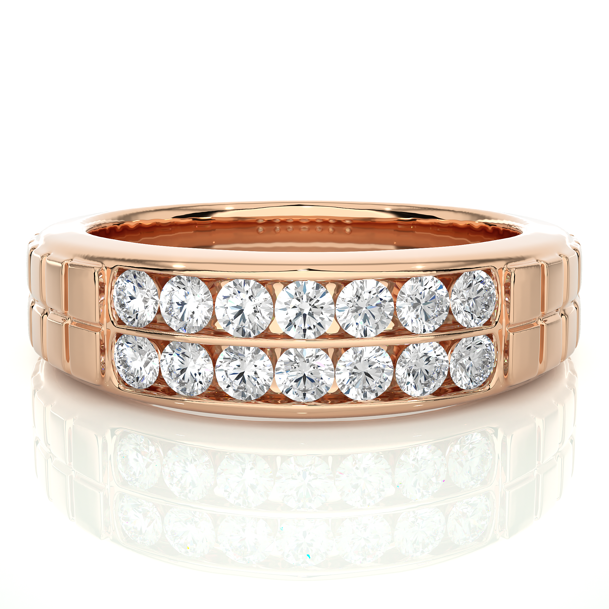 Double Row Lab Grown Diamond Wedding Ring