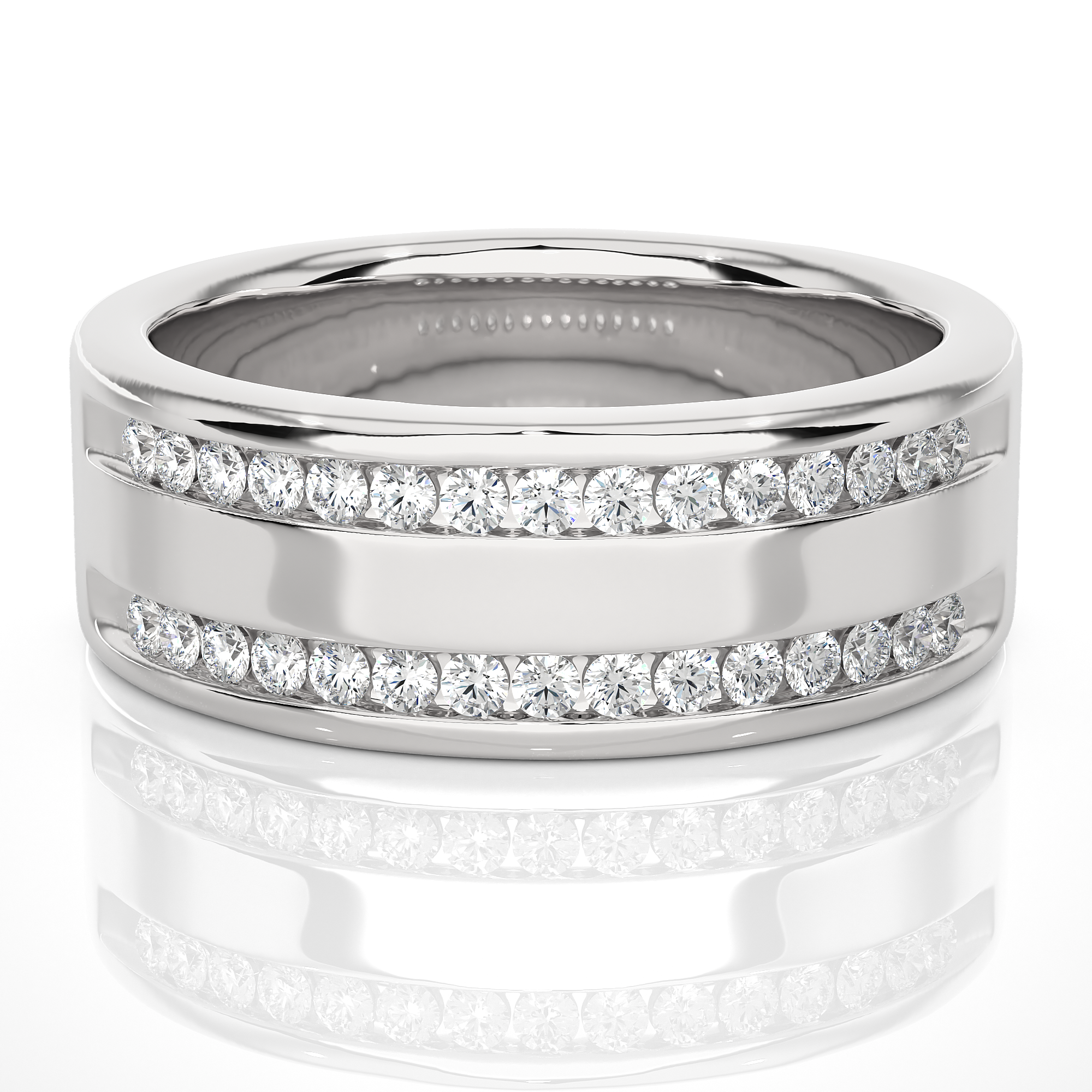 Dual Row Lab Grown Diamond Channel Band