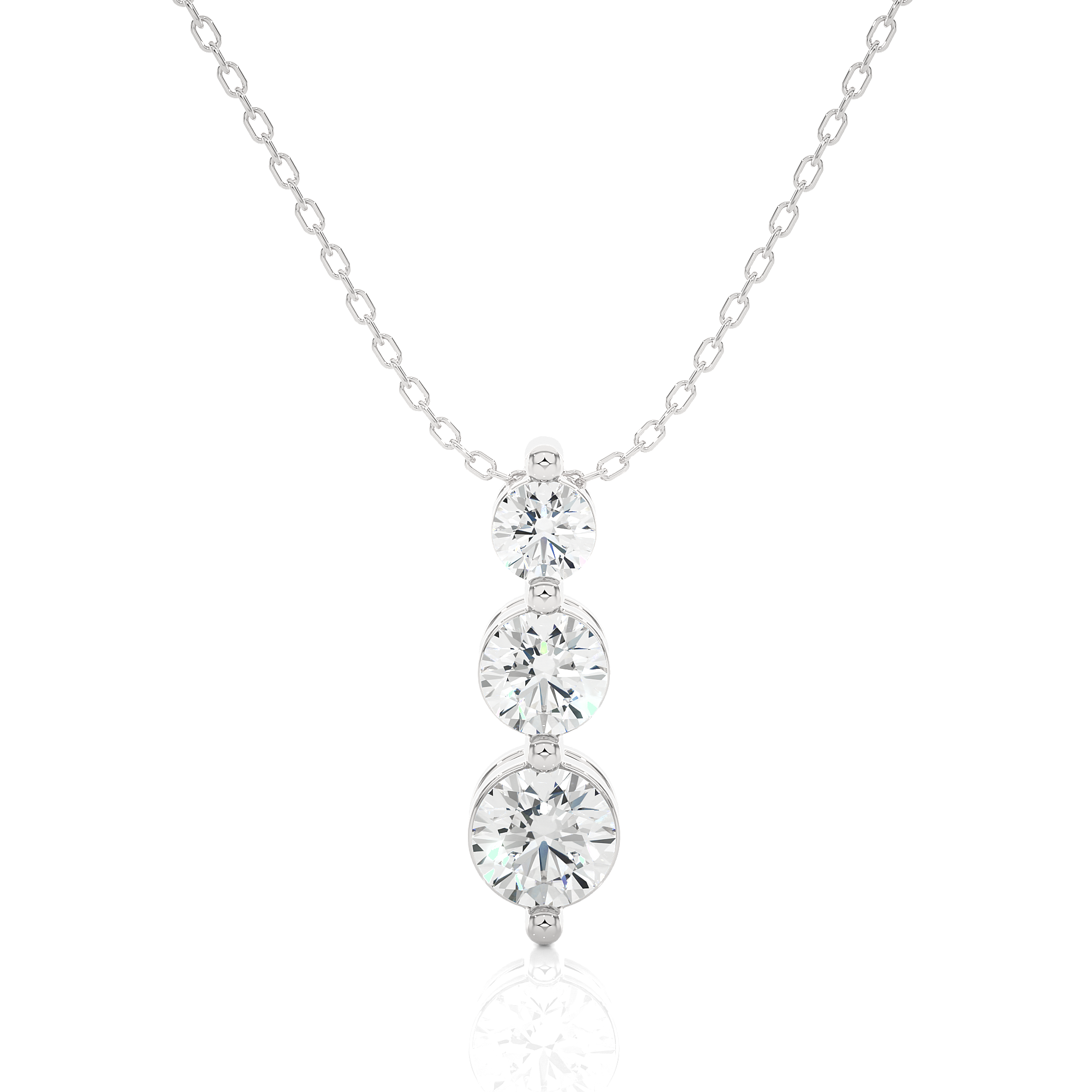 Trio Lab Grown Diamond Drop Pendant