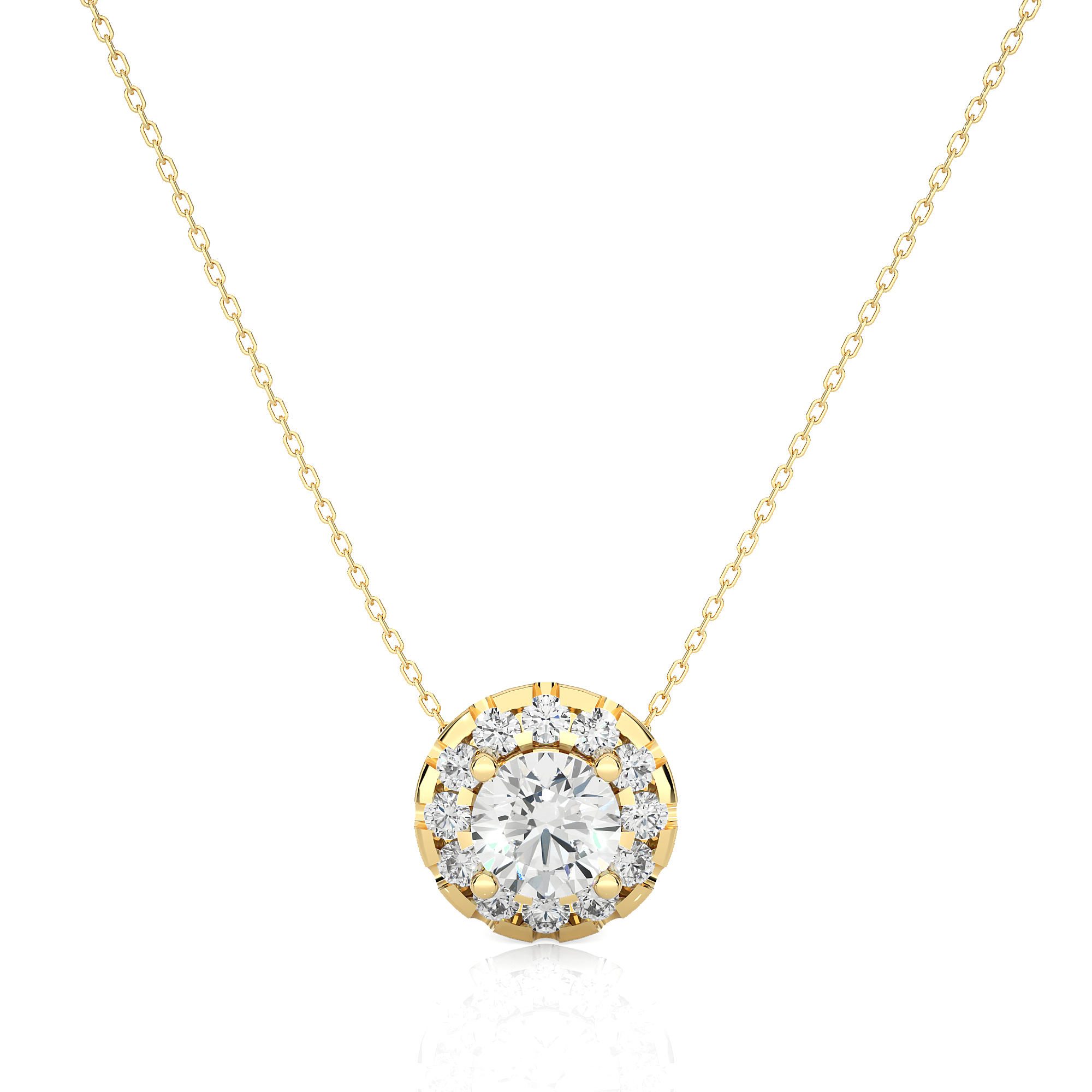 Diamond Halo Pendant Necklace