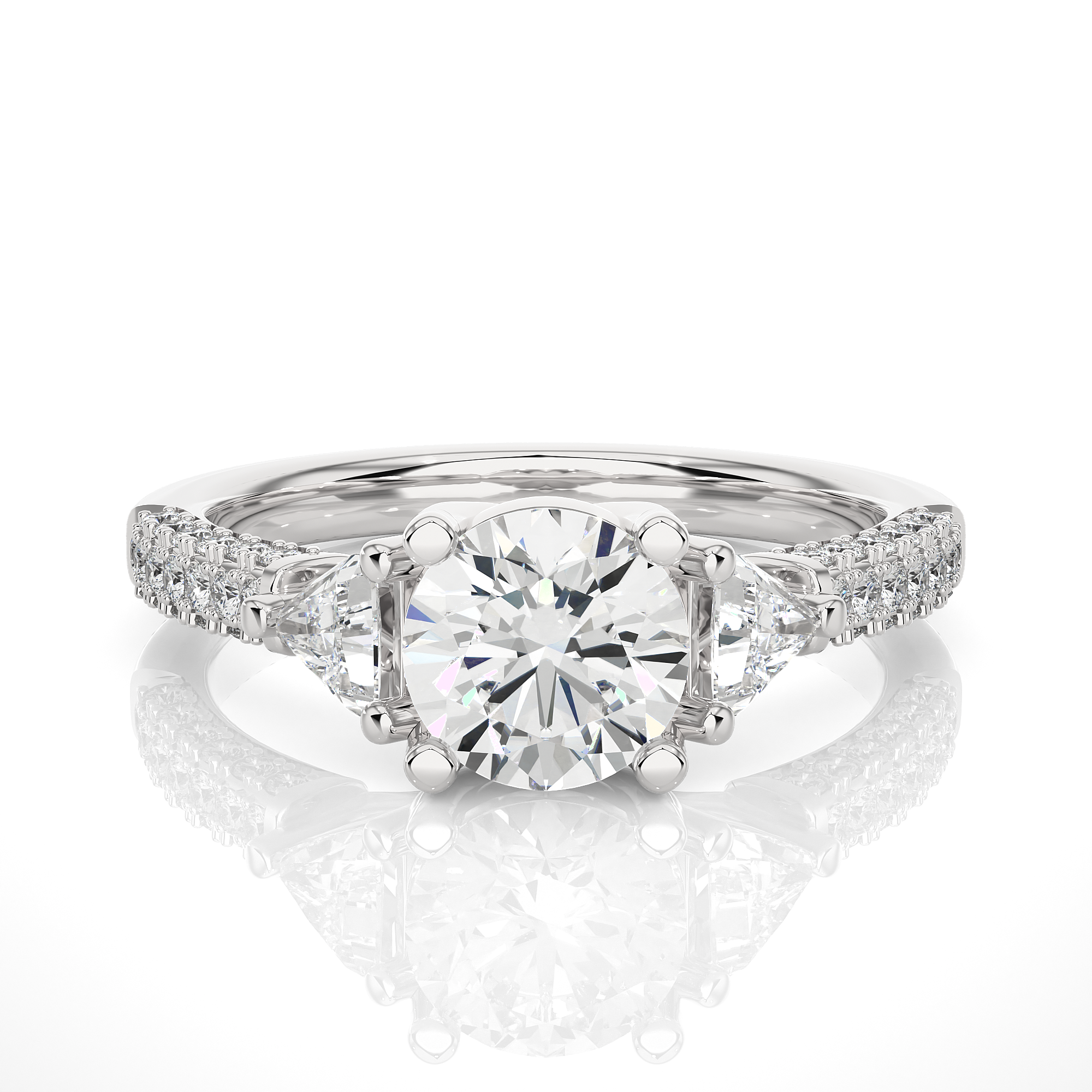 Timeless Three-Stone Diamond Engagement Ring