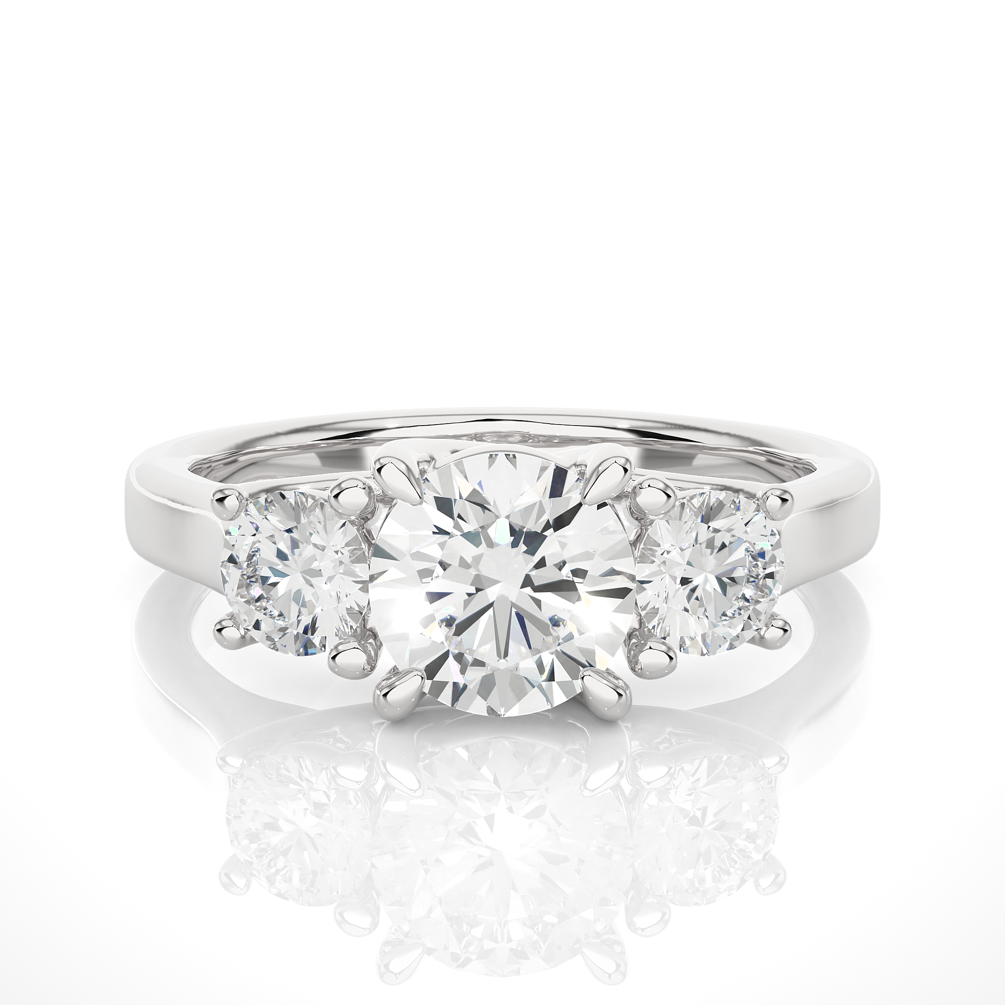Three-Stone Round Diamond Engagement Ring