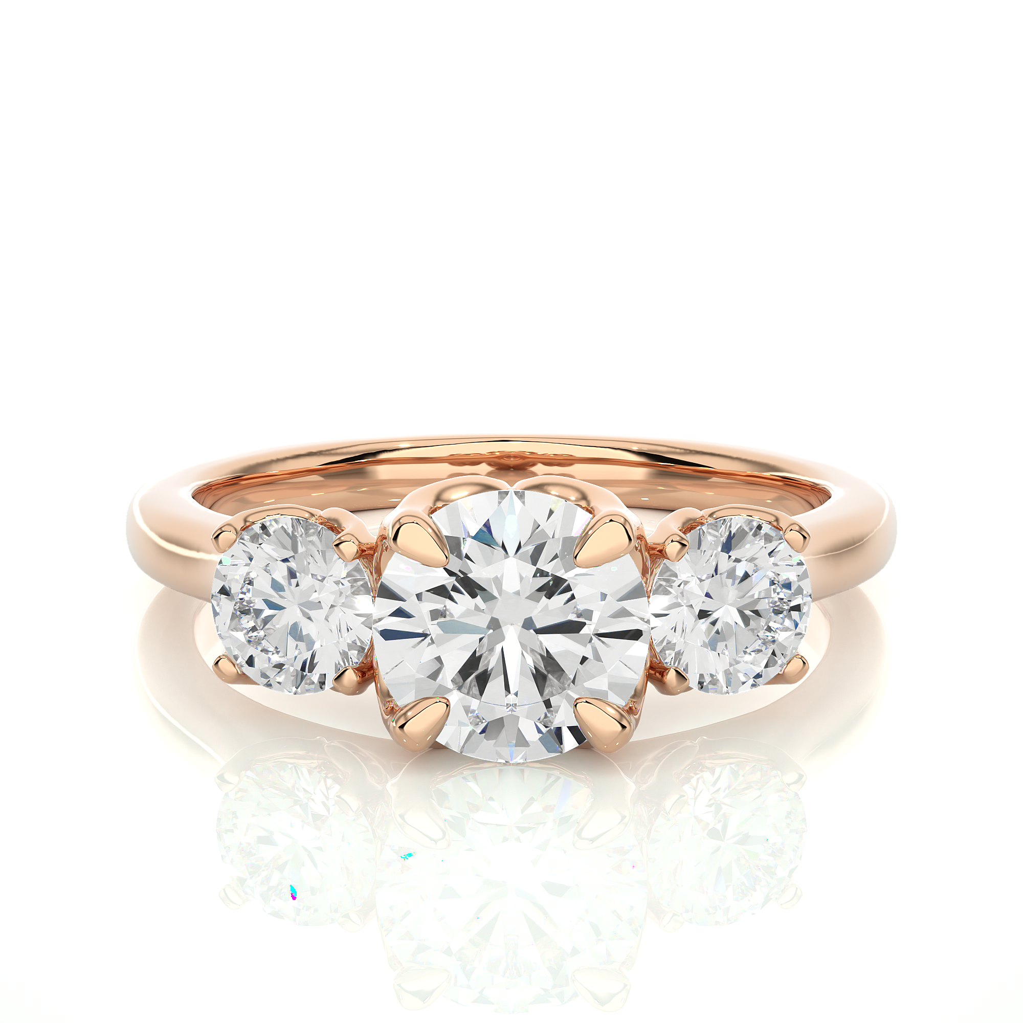 Three-Stone Round Diamond Engagement Ring