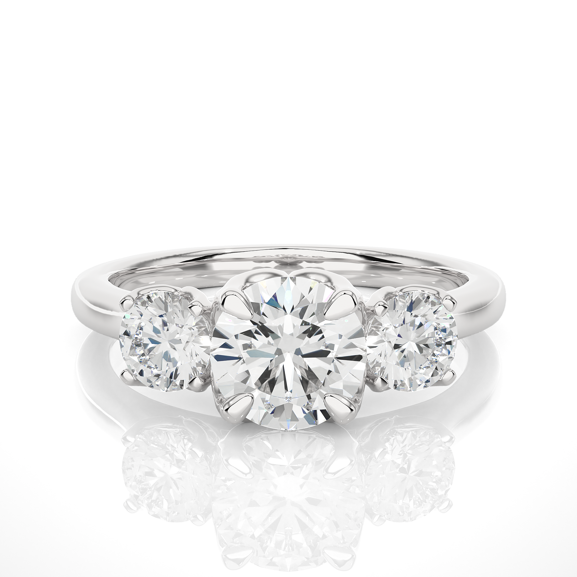Three-Stone Round Diamond Engagement Ring