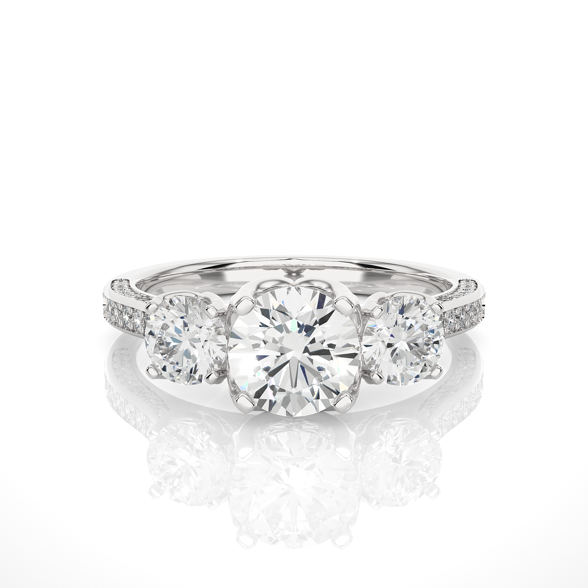 Three-Stone Diamond Engagement Ring
