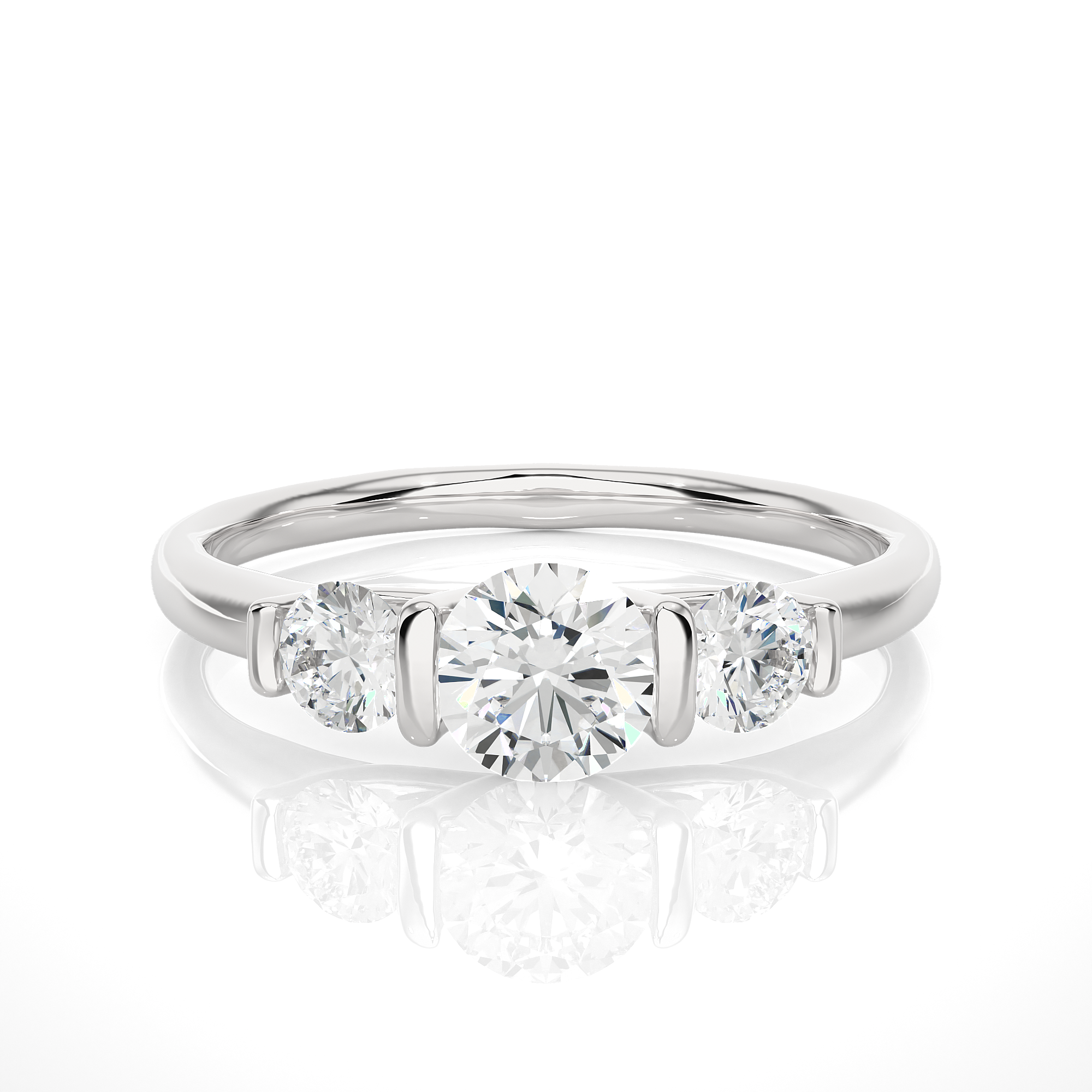 Three-Stone Diamond Engagement Ring