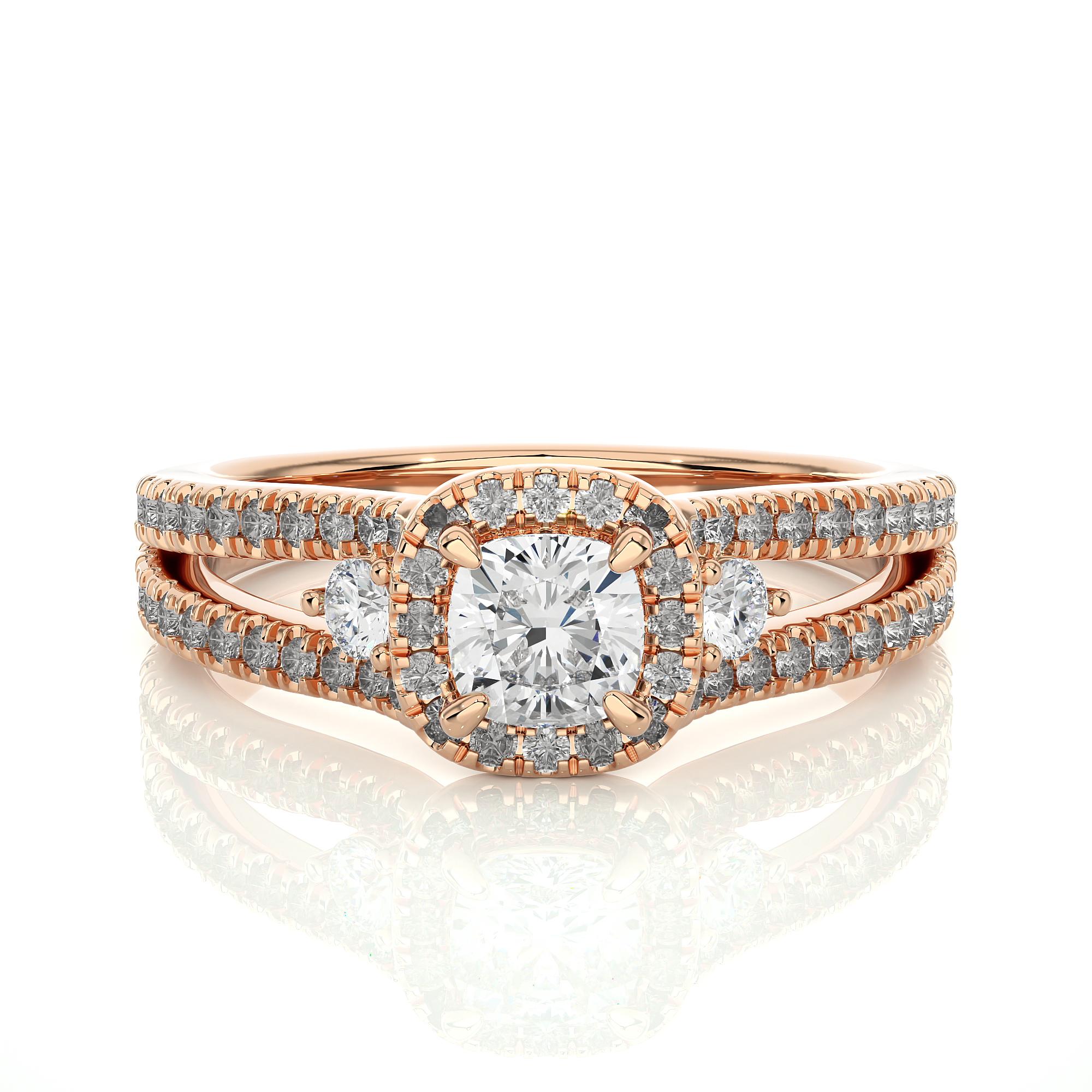 Cushion Halo Diamond Engagement Ring