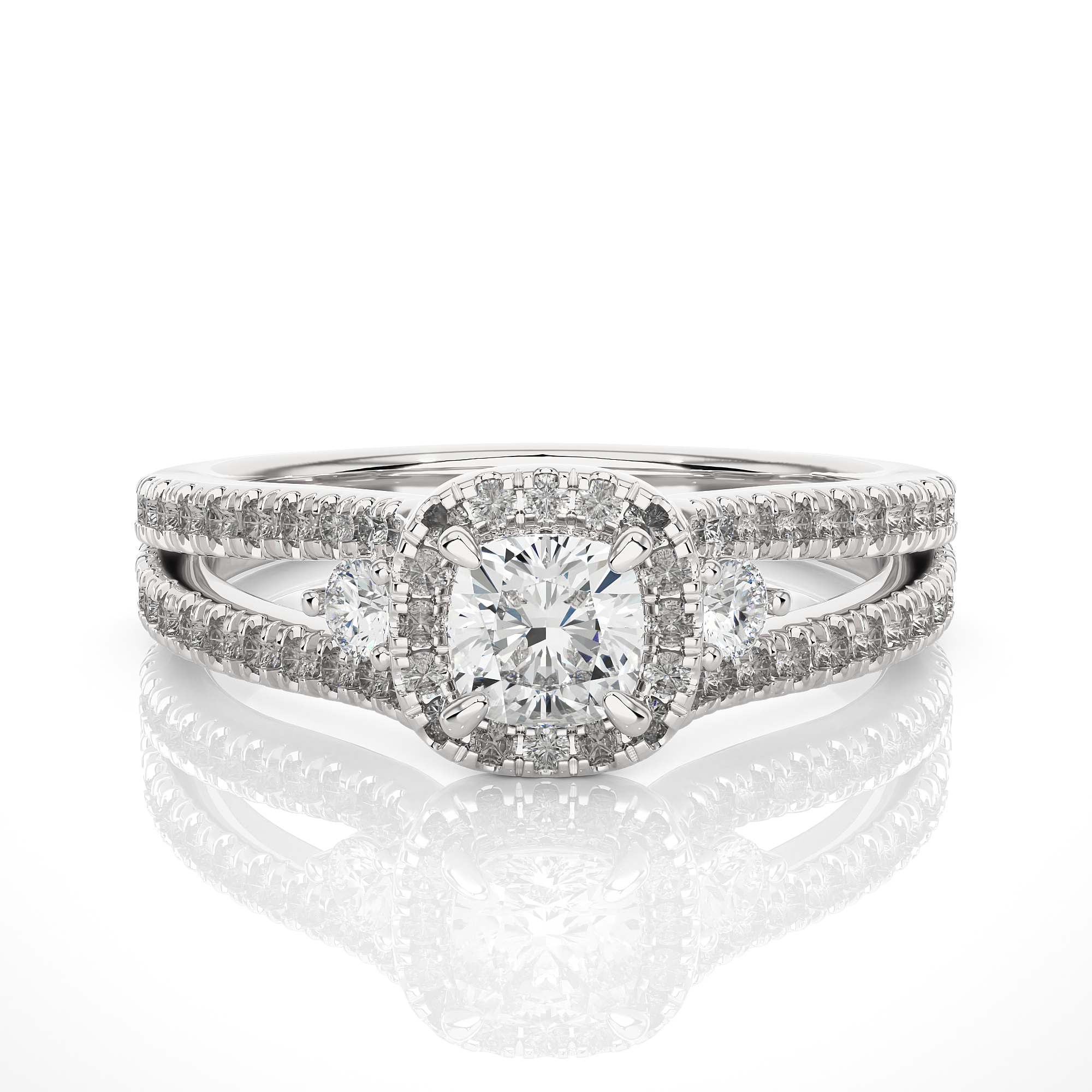 Cushion Halo Diamond Engagement Ring