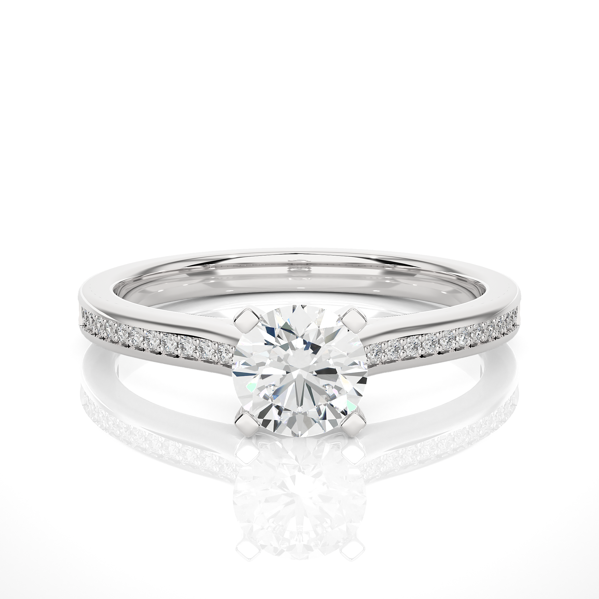 Round-Cut Solitaire Diamond Engagement Ring