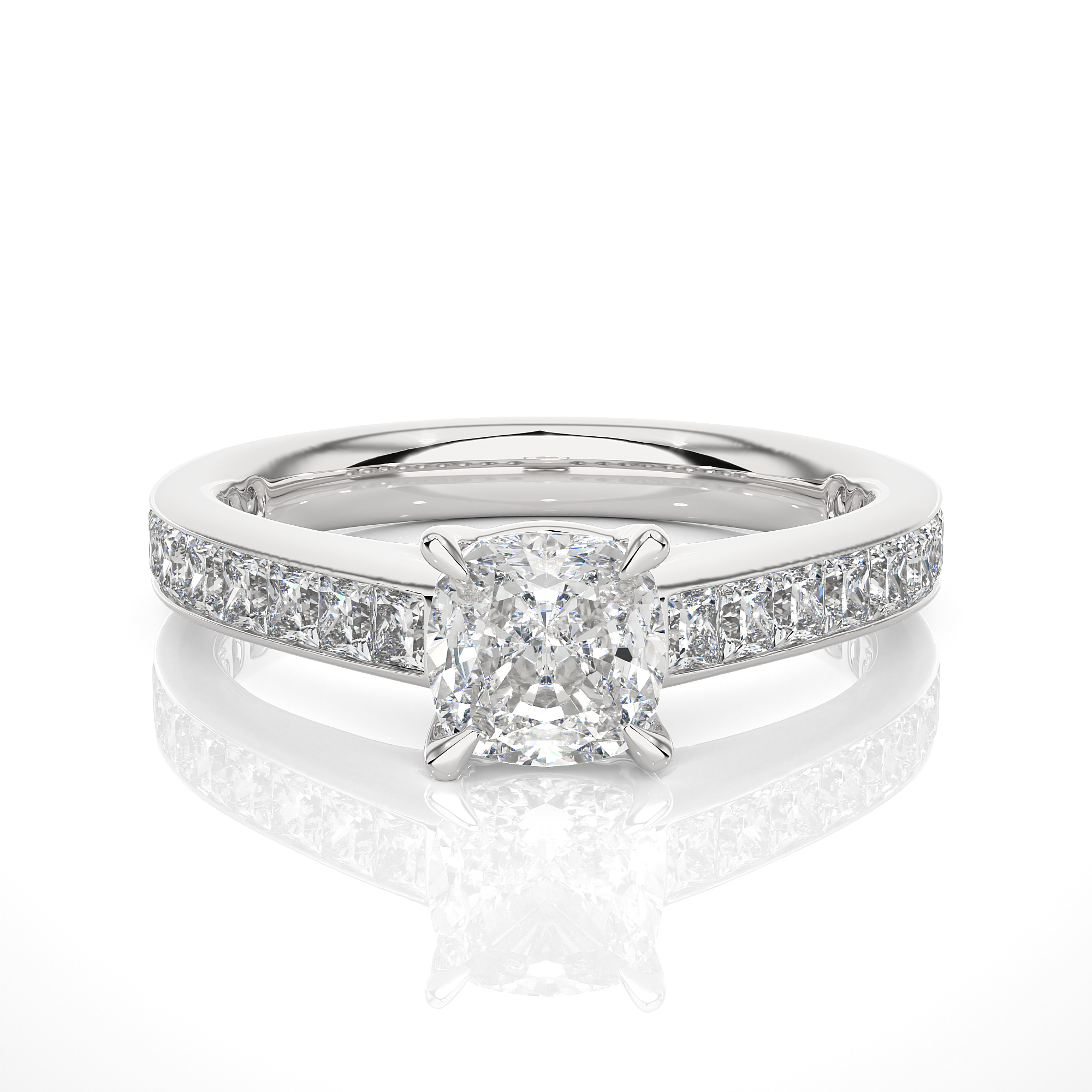 Princess-Cut Channel Set Diamond Engagement Ring