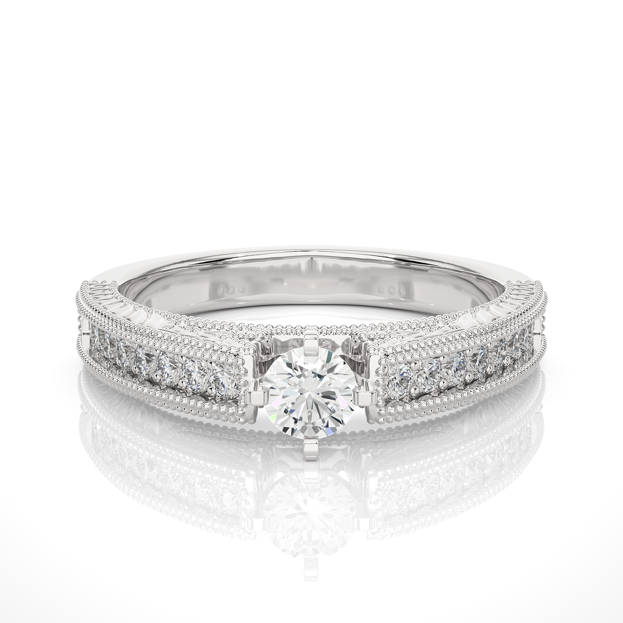 Vintage-Inspired Diamond Accents Engagement Ring