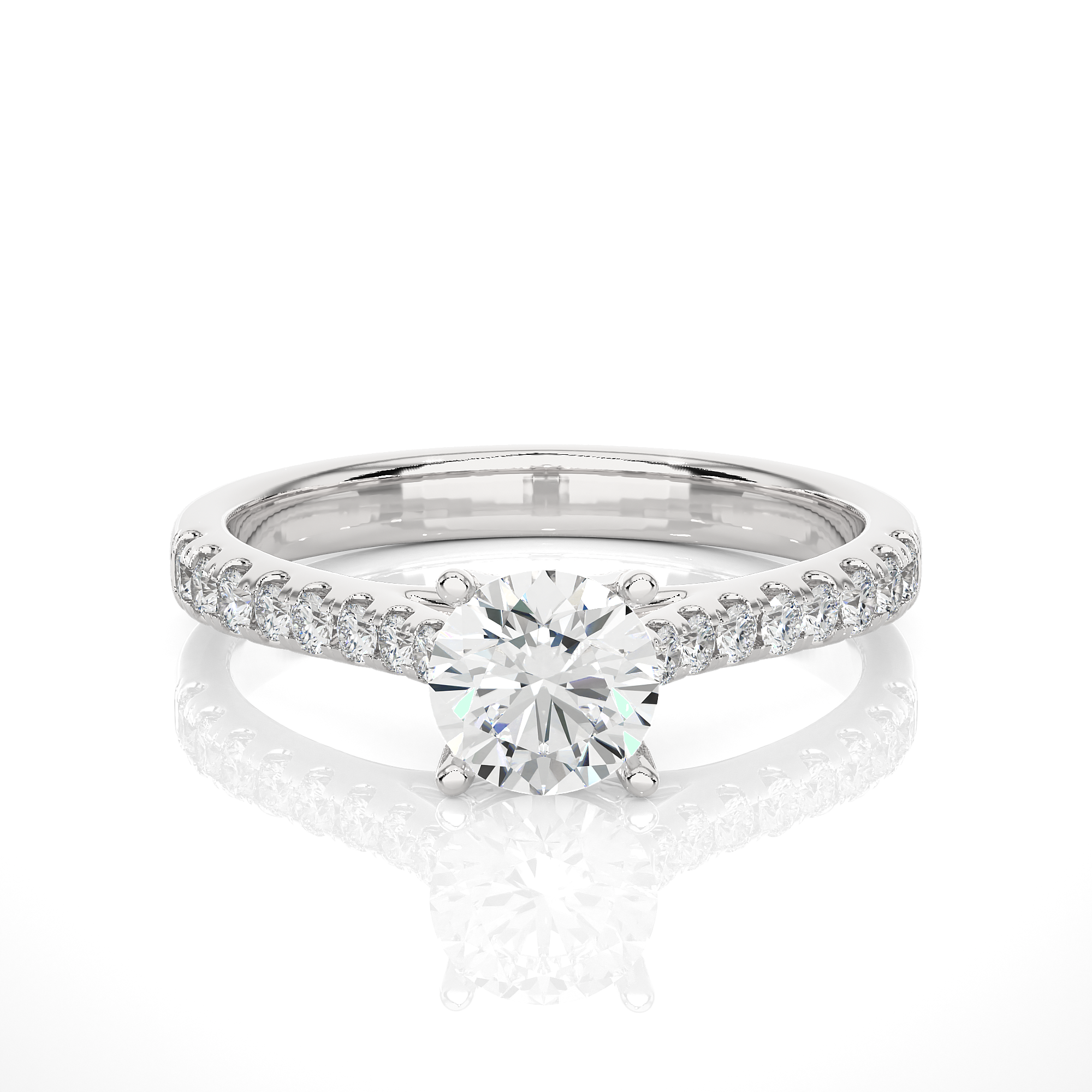 Round Cut Solitaire Diamond Engagement Ring