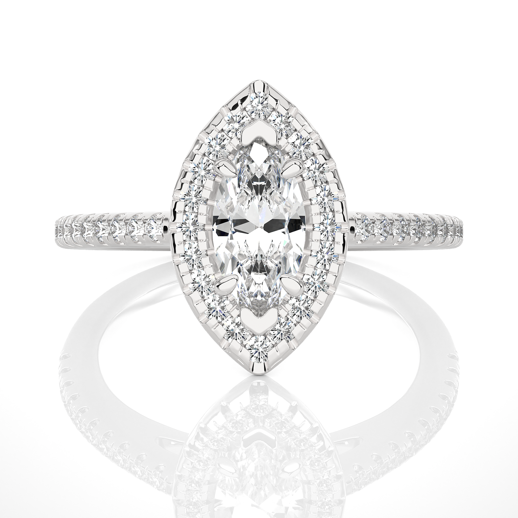 Marquise Halo Diamond Engagement Ring