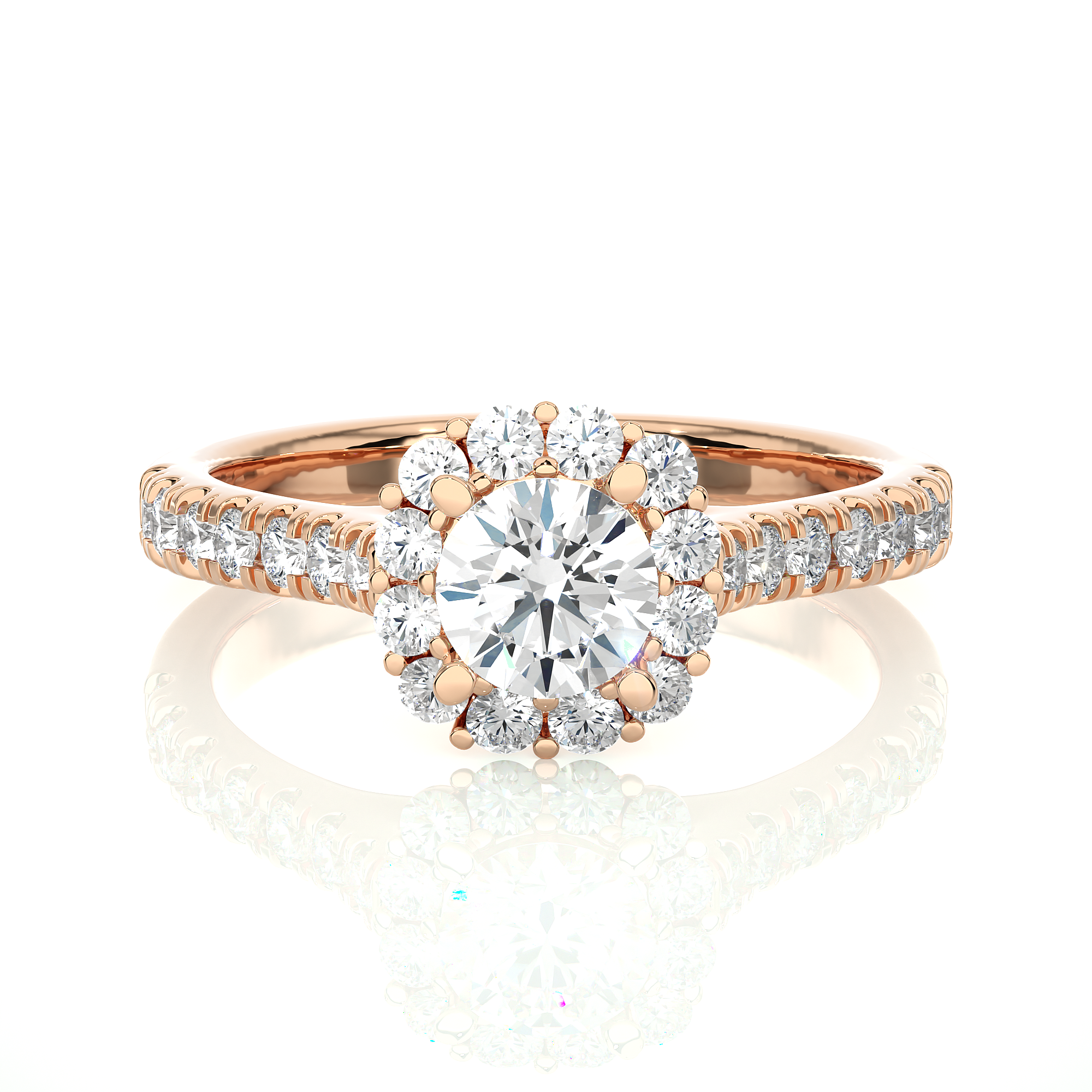 Round Halo Diamond Engagement Ring