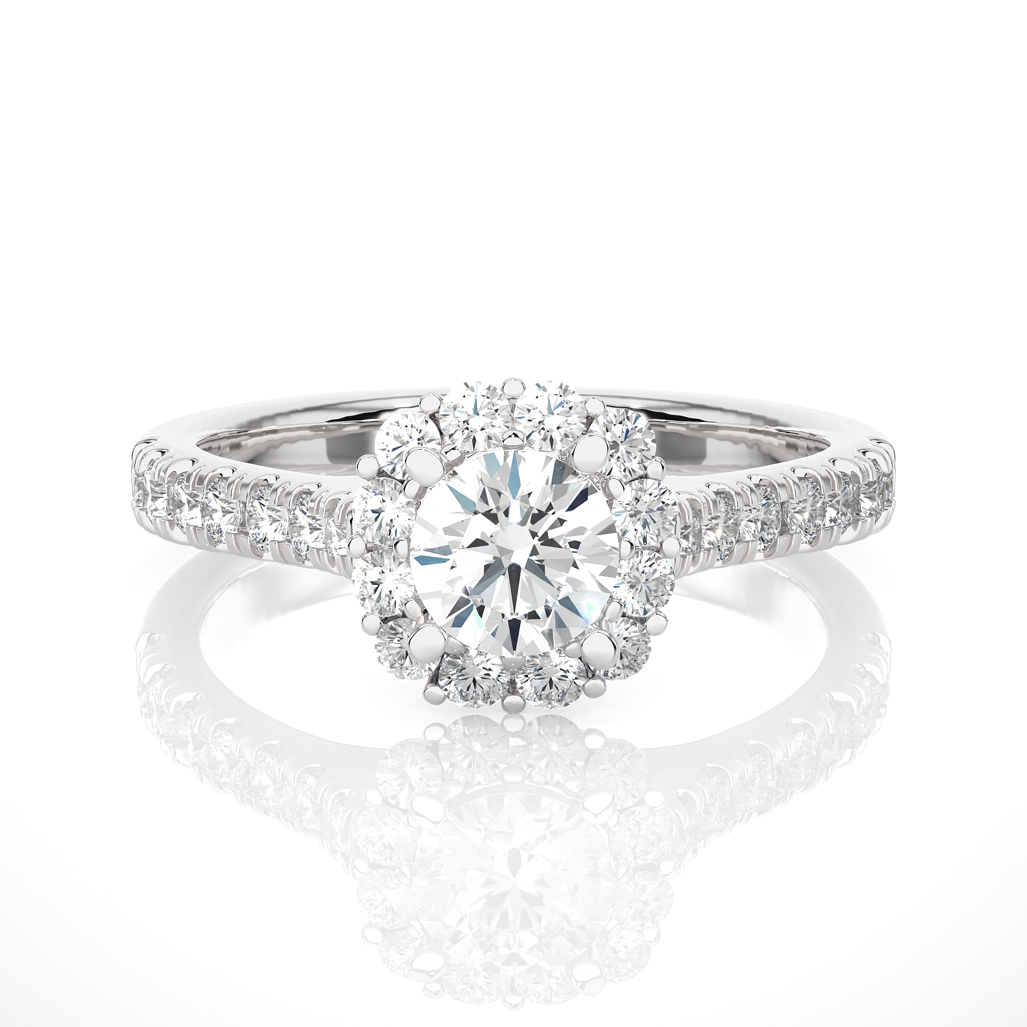 Round Halo Diamond Engagement Ring