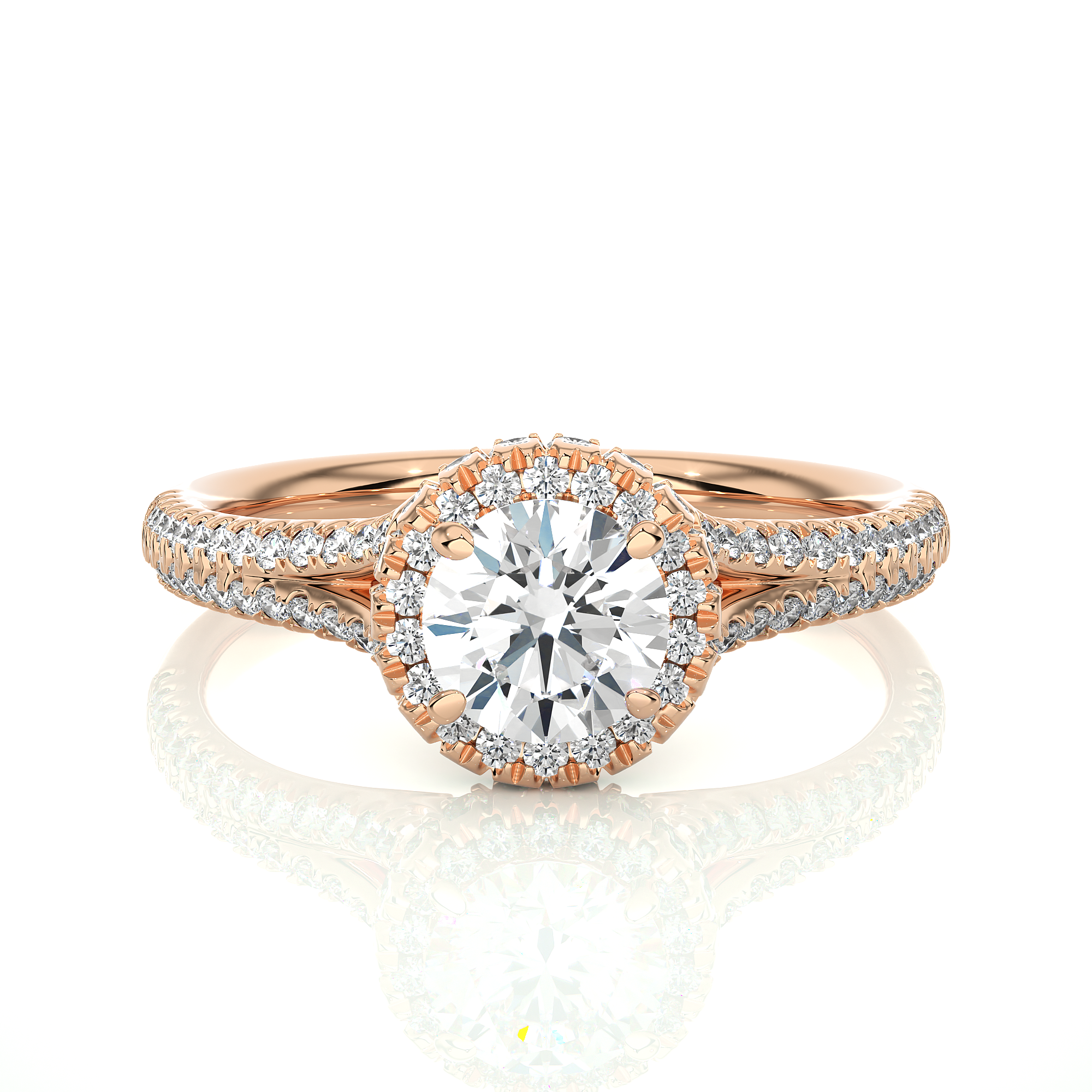 Double Halo Diamond Engagement Ring