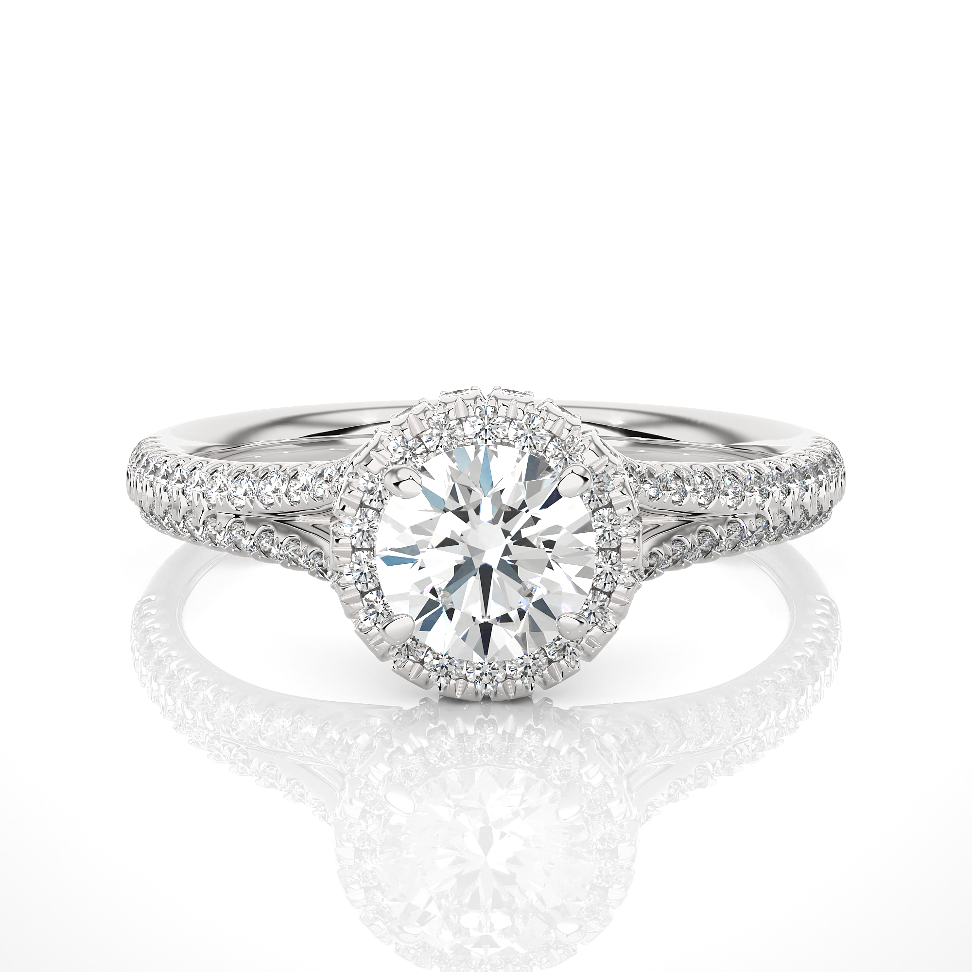 Double Halo Diamond Engagement Ring