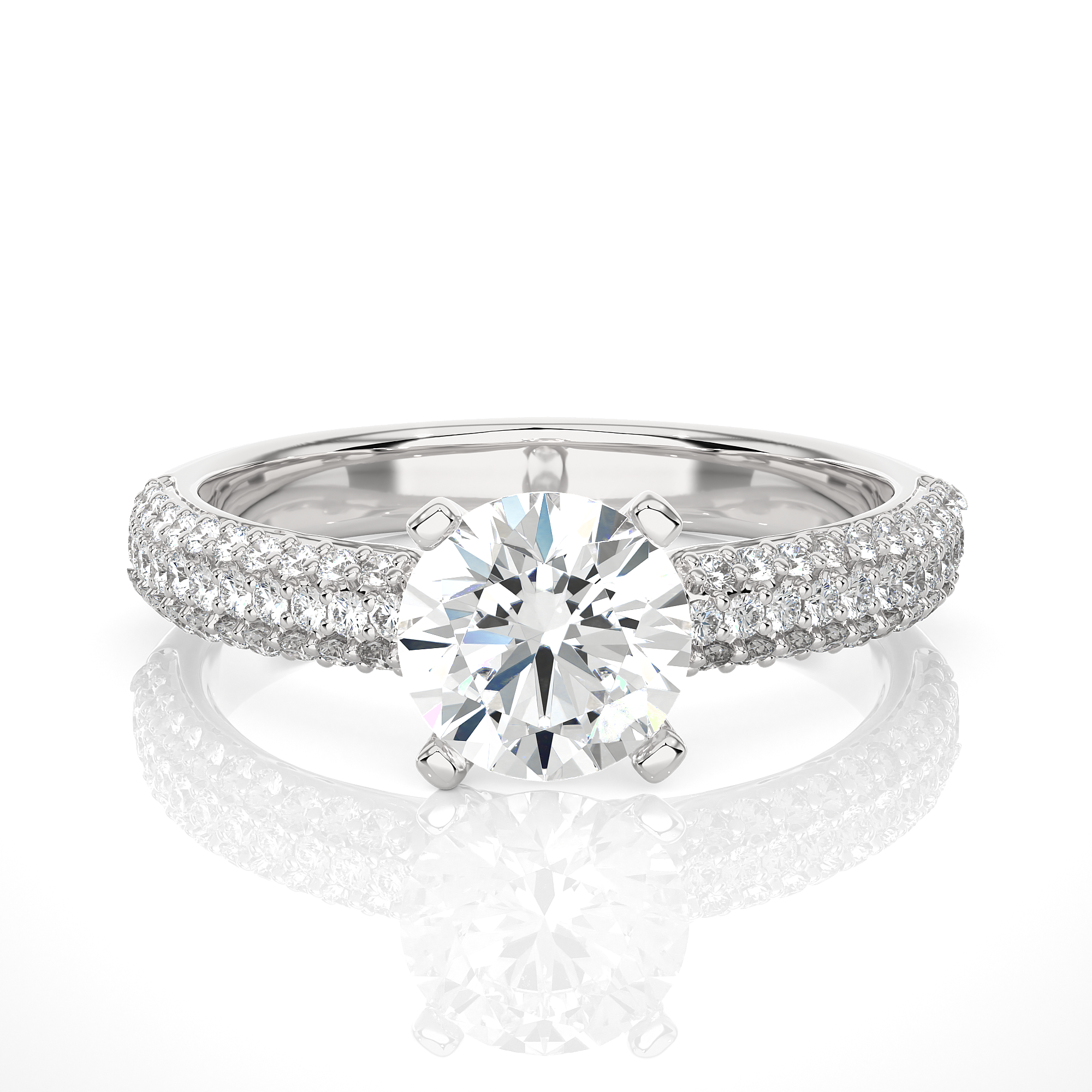 Classic Round-Cut Diamond Engagement Ring
