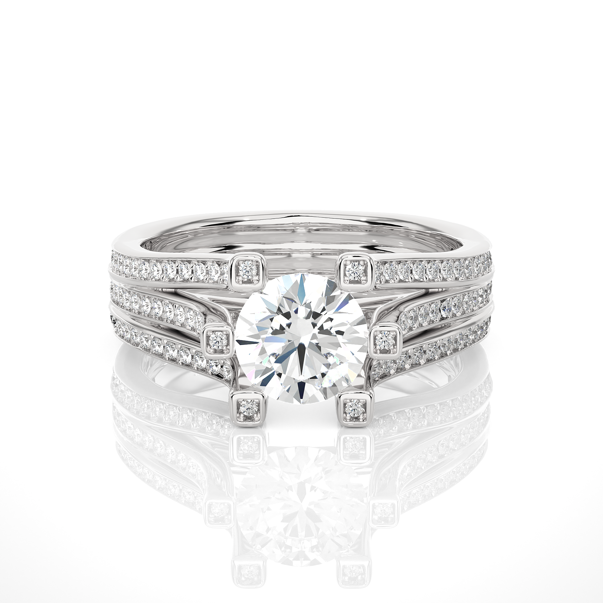 Split Shank Diamond Engagement Ring