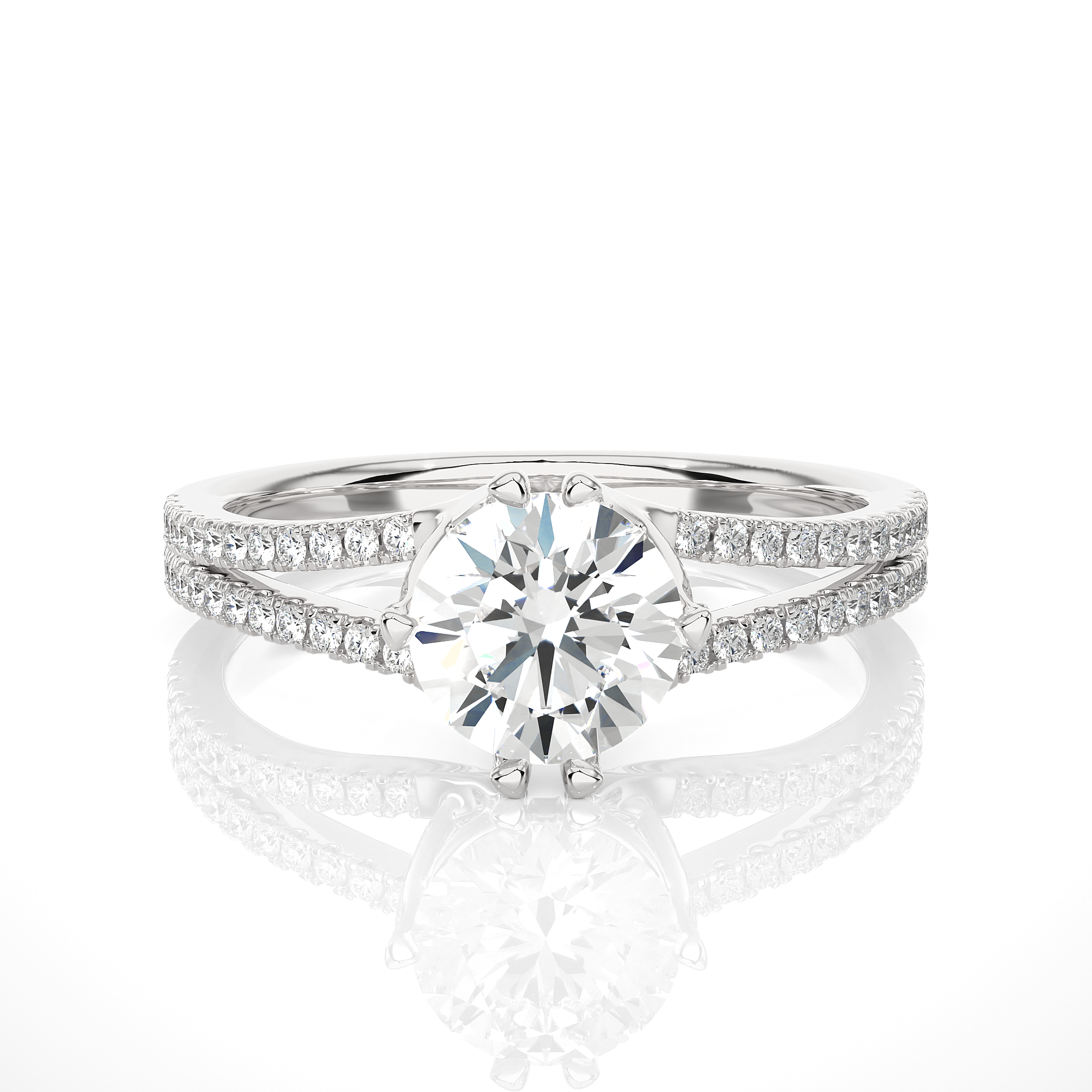 Split Shank Diamond Engagement Ring