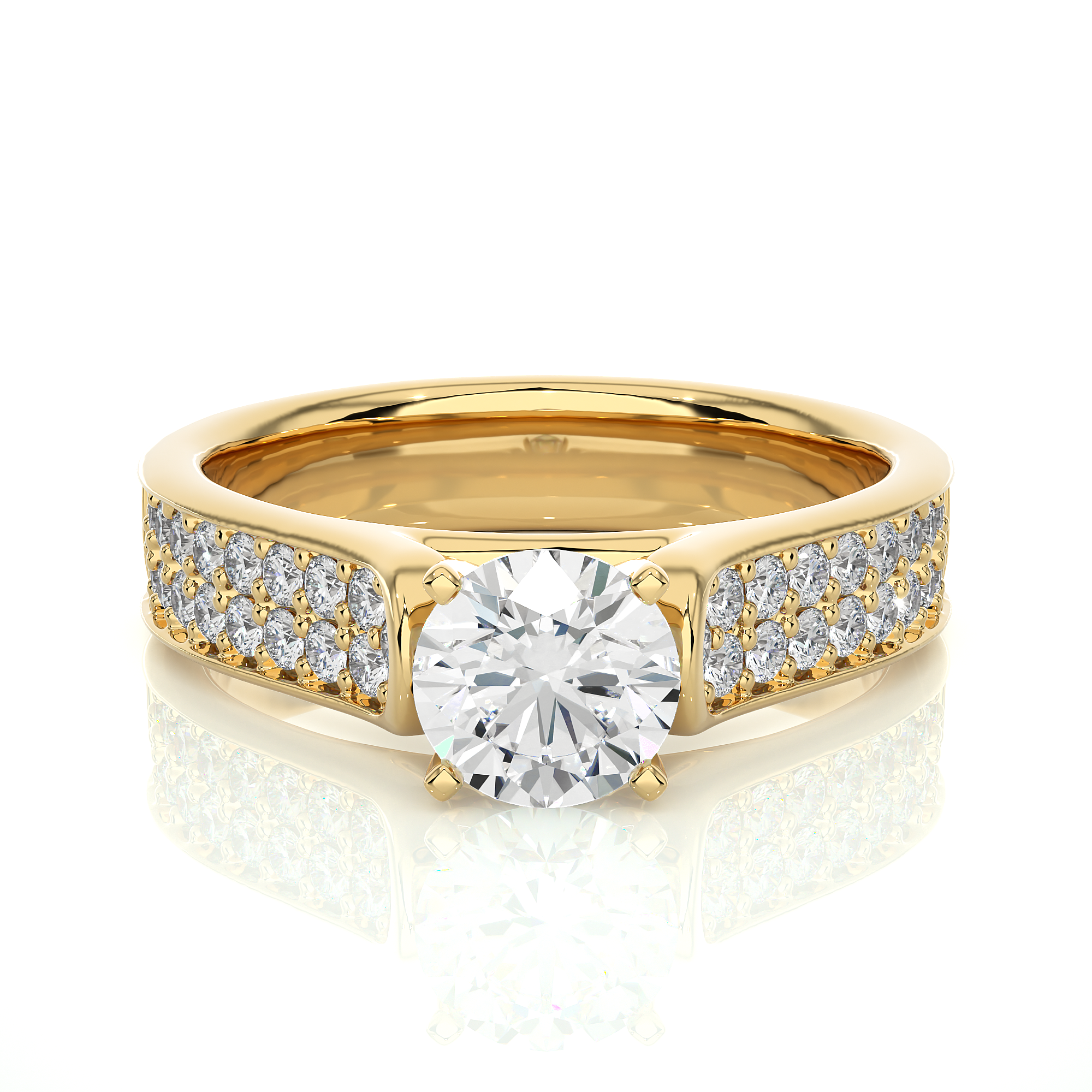 The Pavé Diamond Solitaire Ring