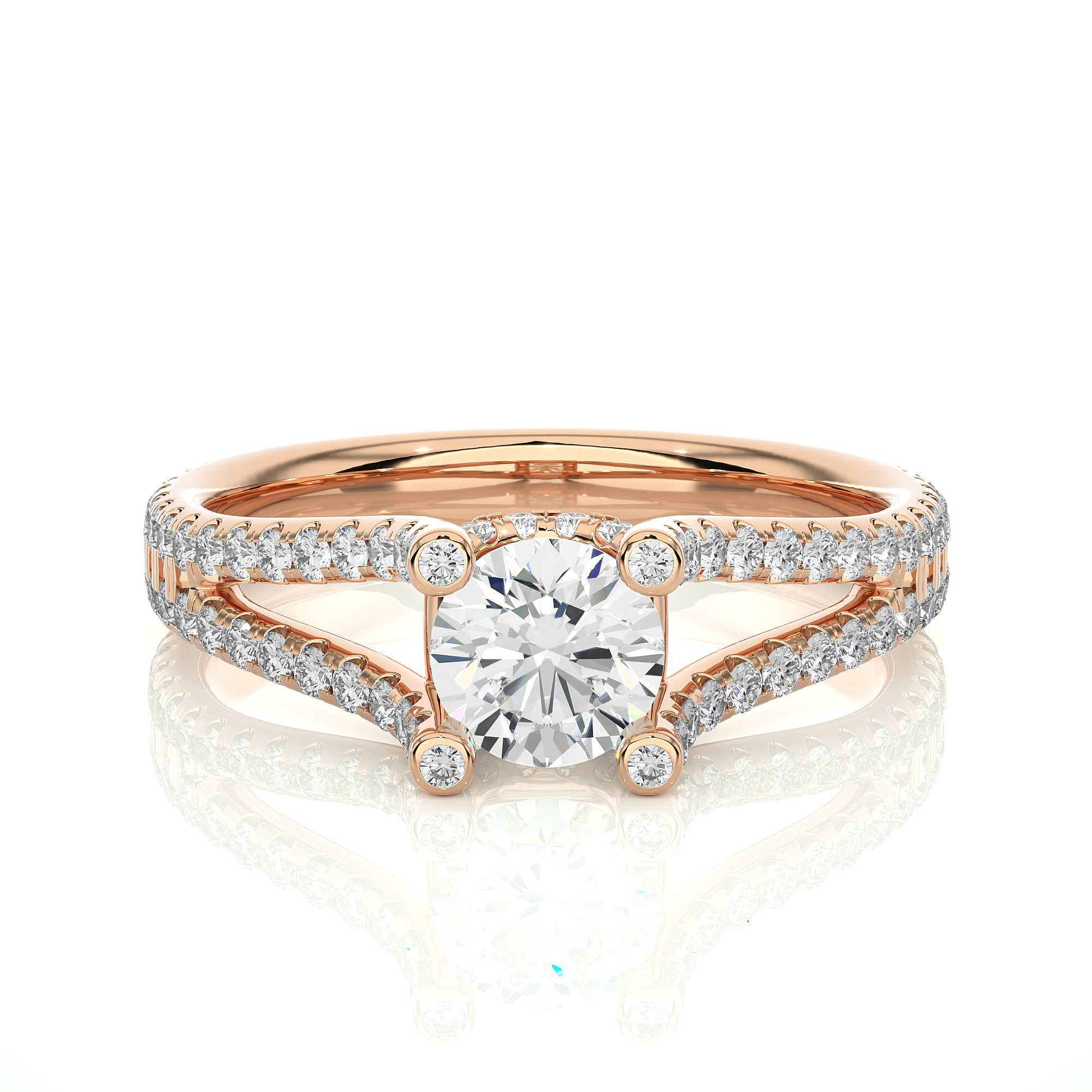  Split Shank Diamond Engagement Ring