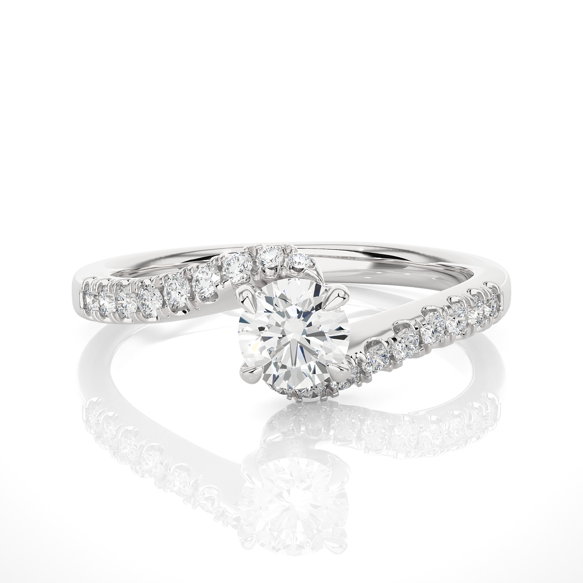 Twisted Solitaire Diamond Engagement Ring