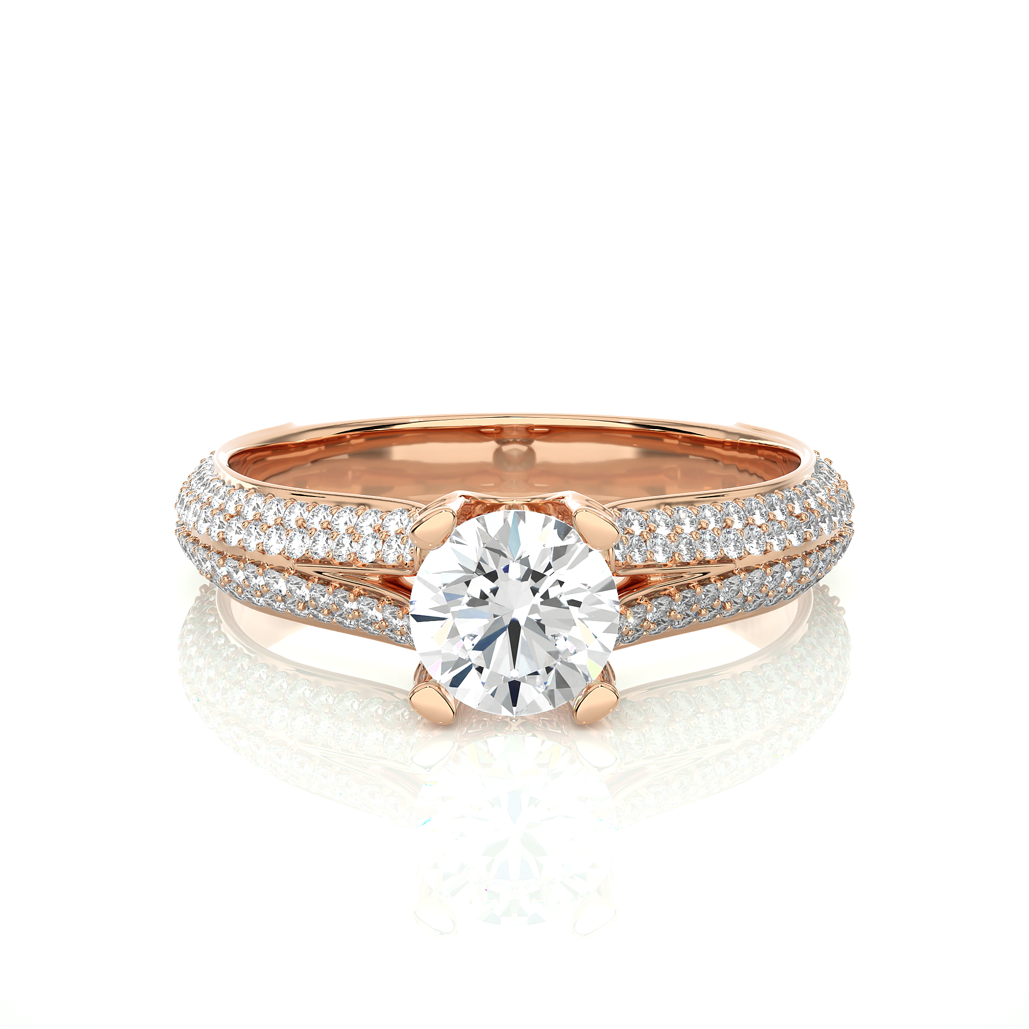 The Pavé Split Shank Diamond Engagement Ring