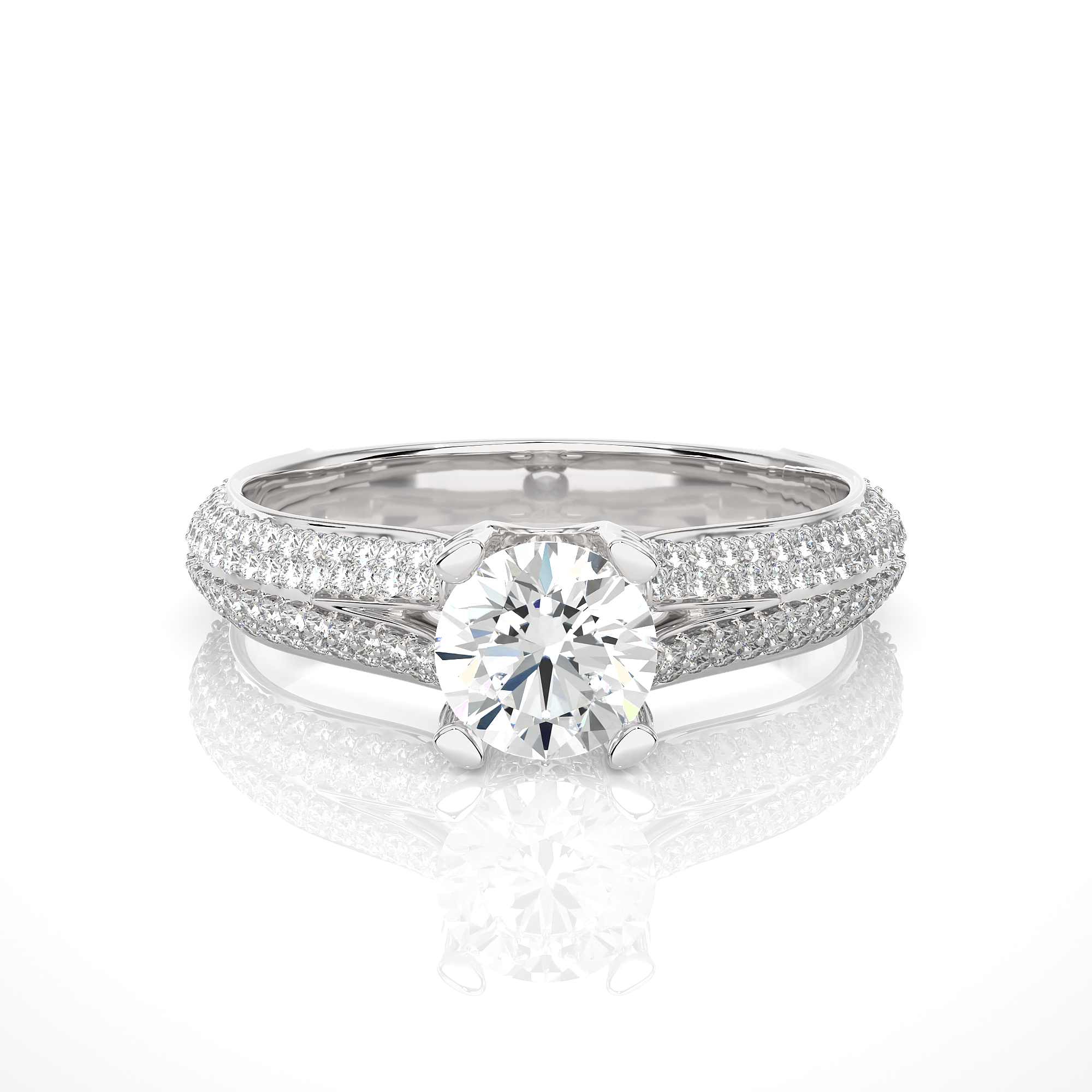 The Pavé Split Shank Diamond Engagement Ring