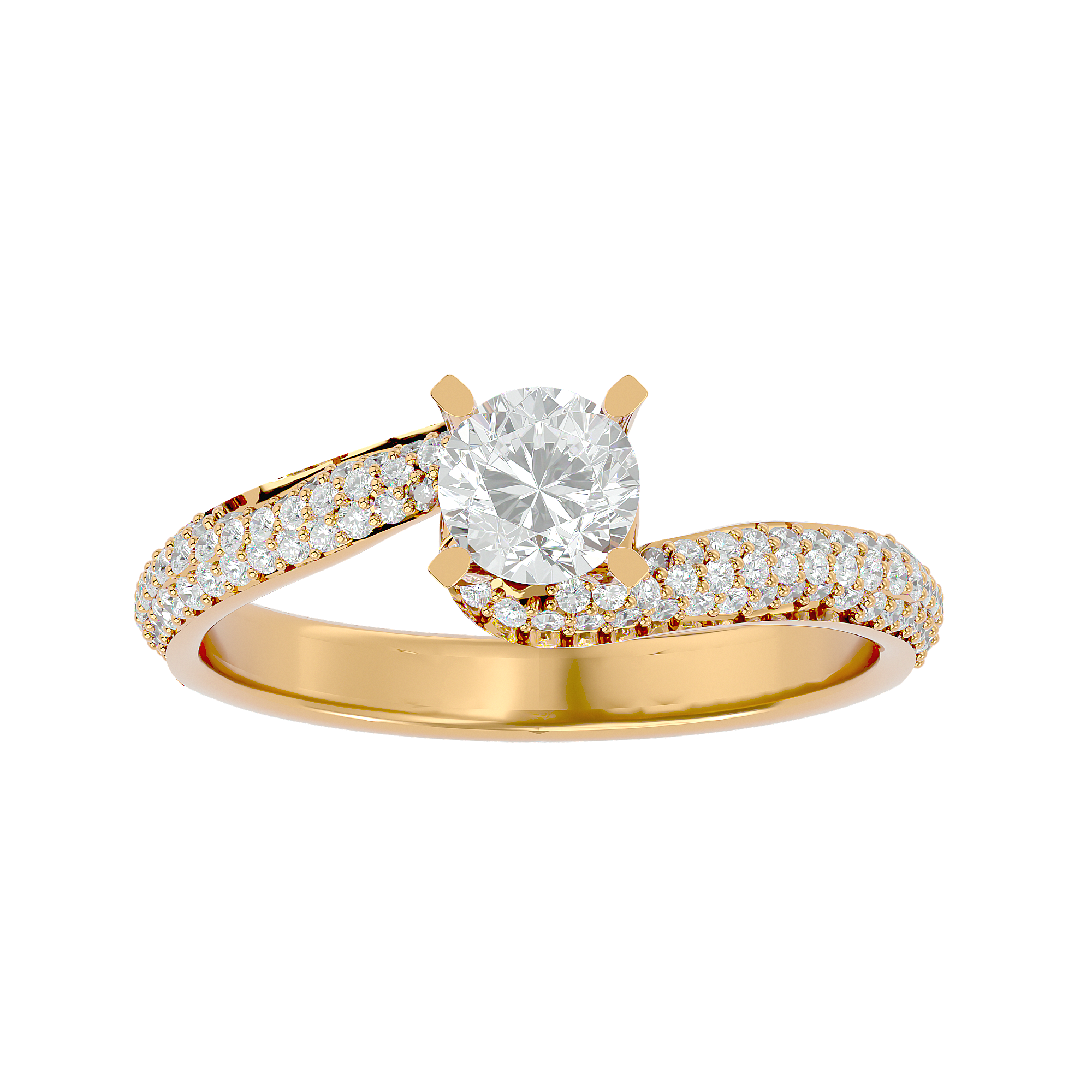Twist Diamond Engagement Ring