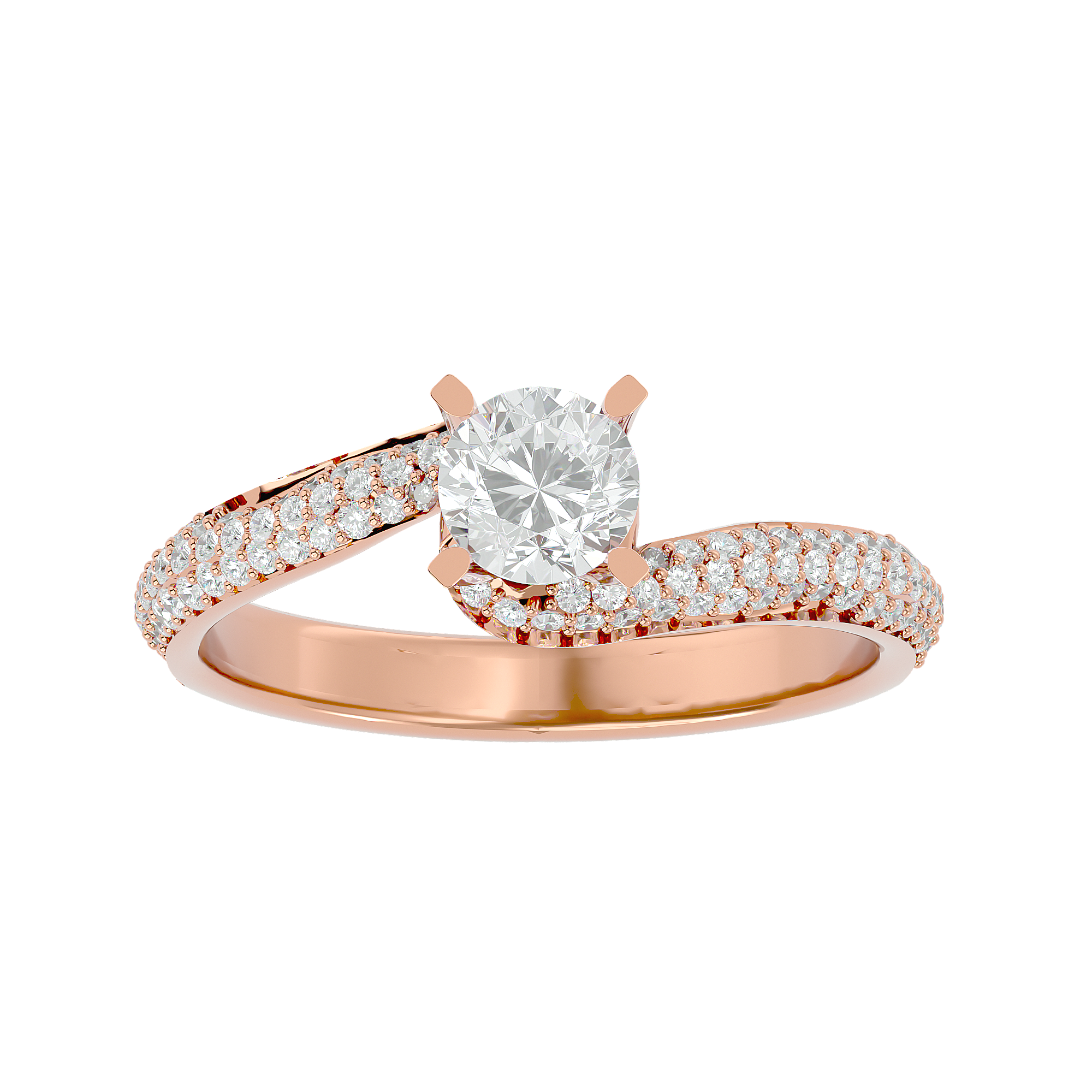 Twist Diamond Engagement Ring