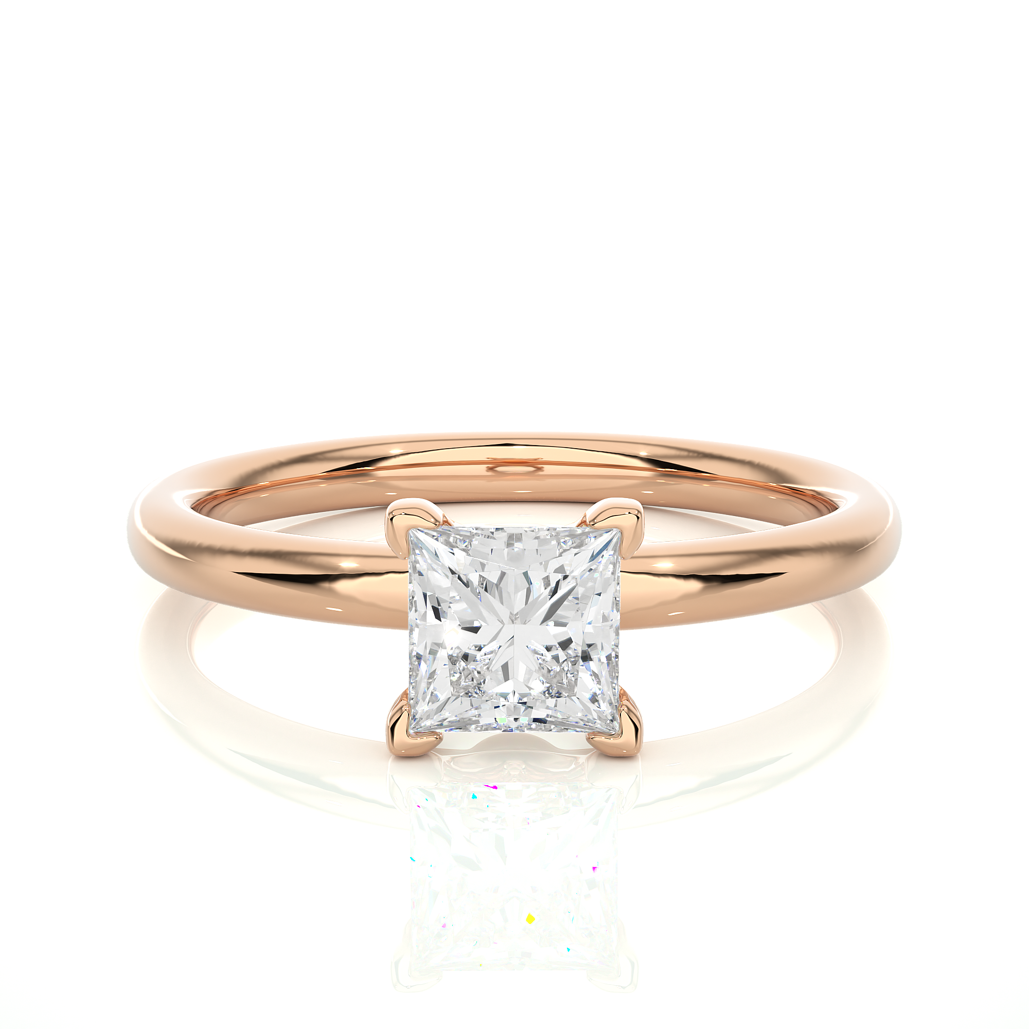 Princess-Cut Diamond Solitaire Ring