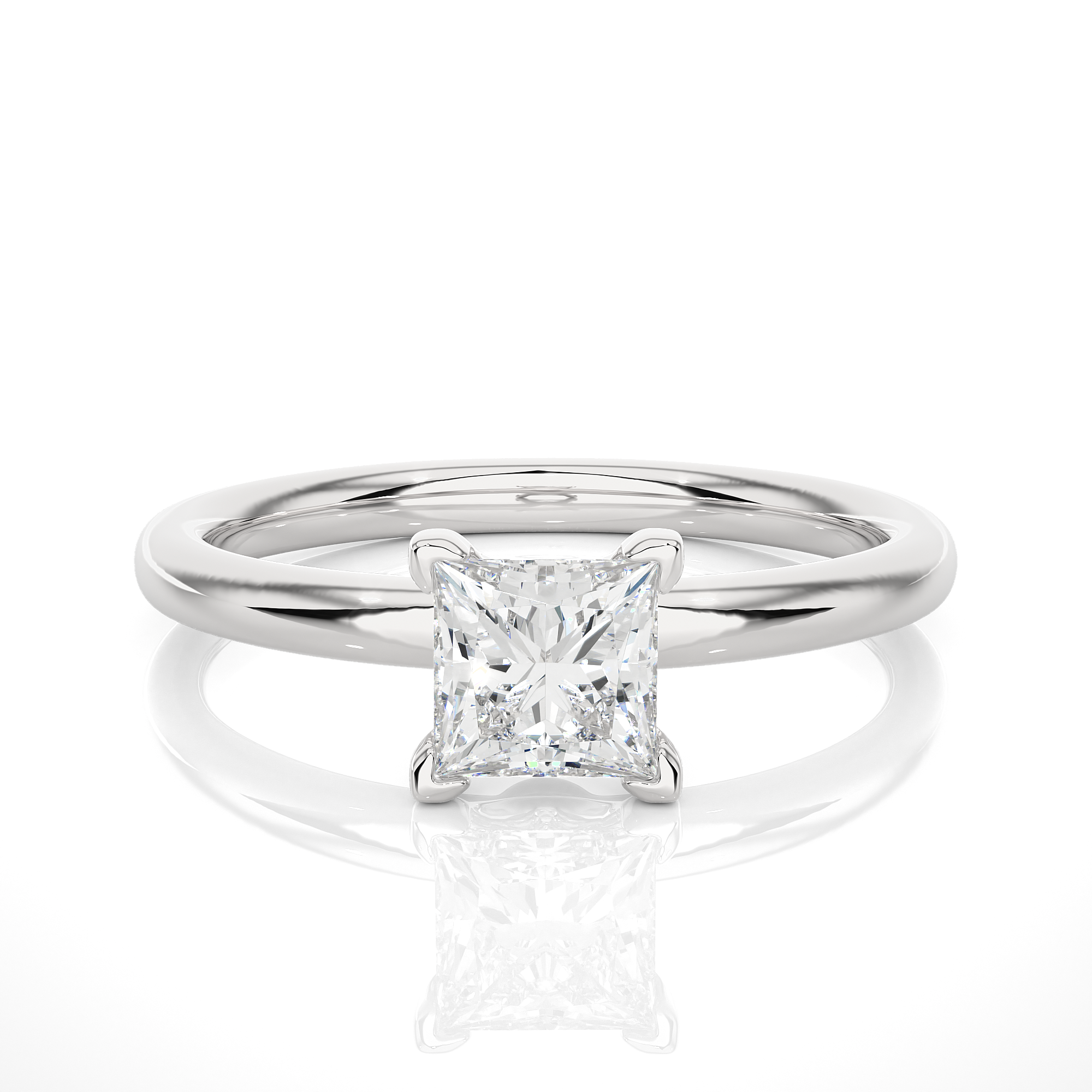 Princess-Cut Diamond Solitaire Ring