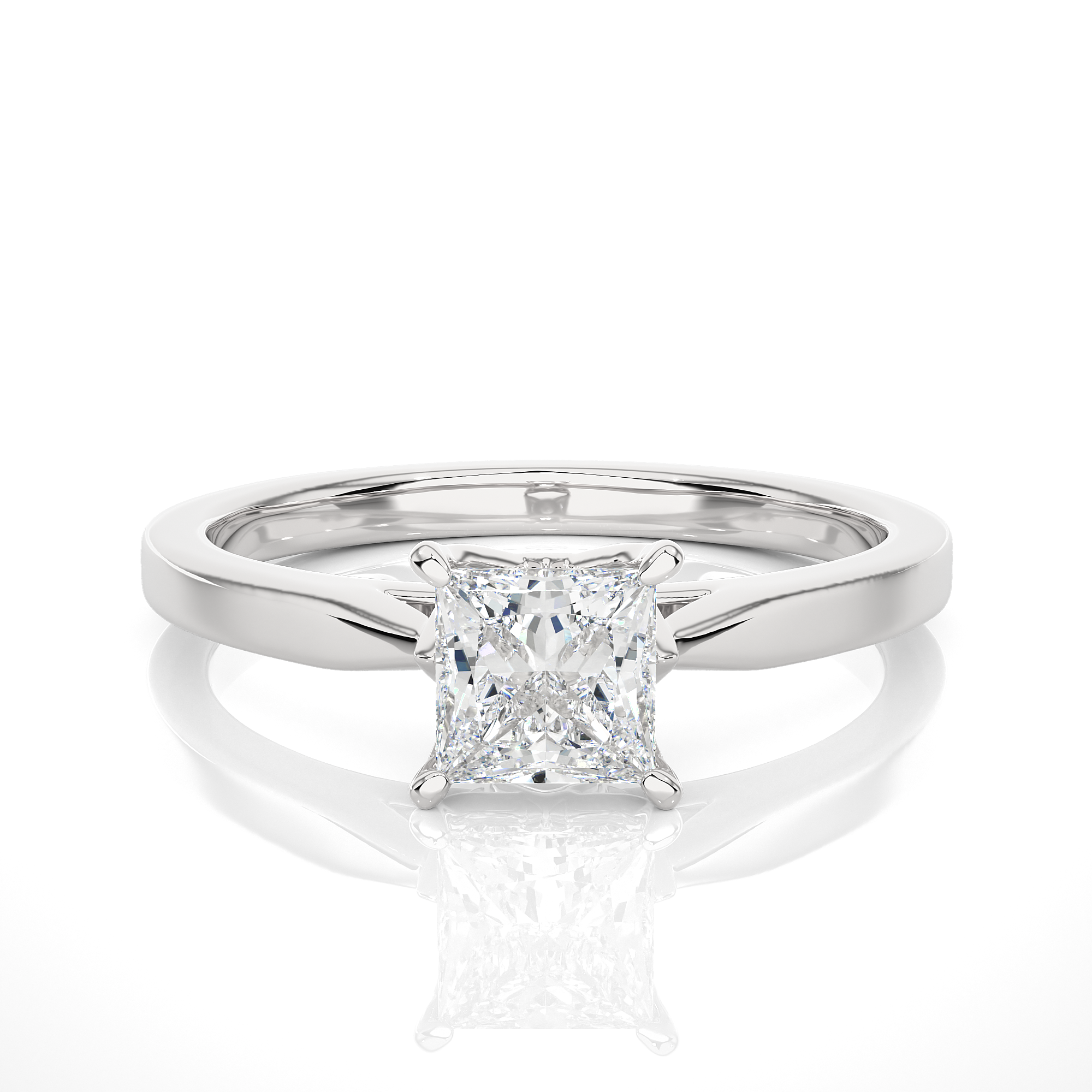 Princess-Cut Diamond Solitaire Ring