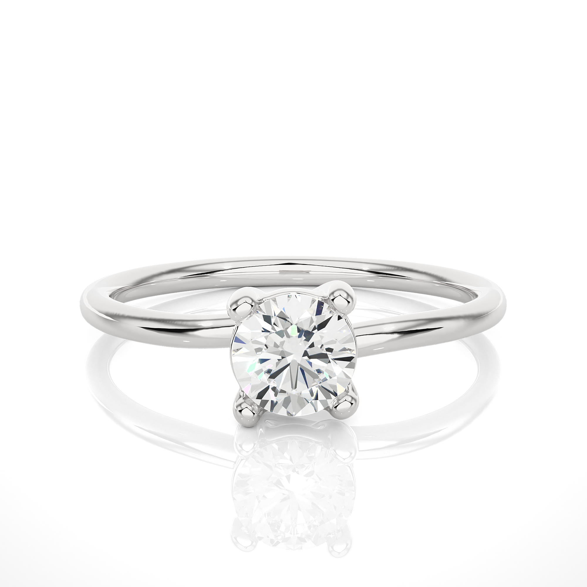 The Petite 4-Prong Solitaire Round Diamond Engagement Ring