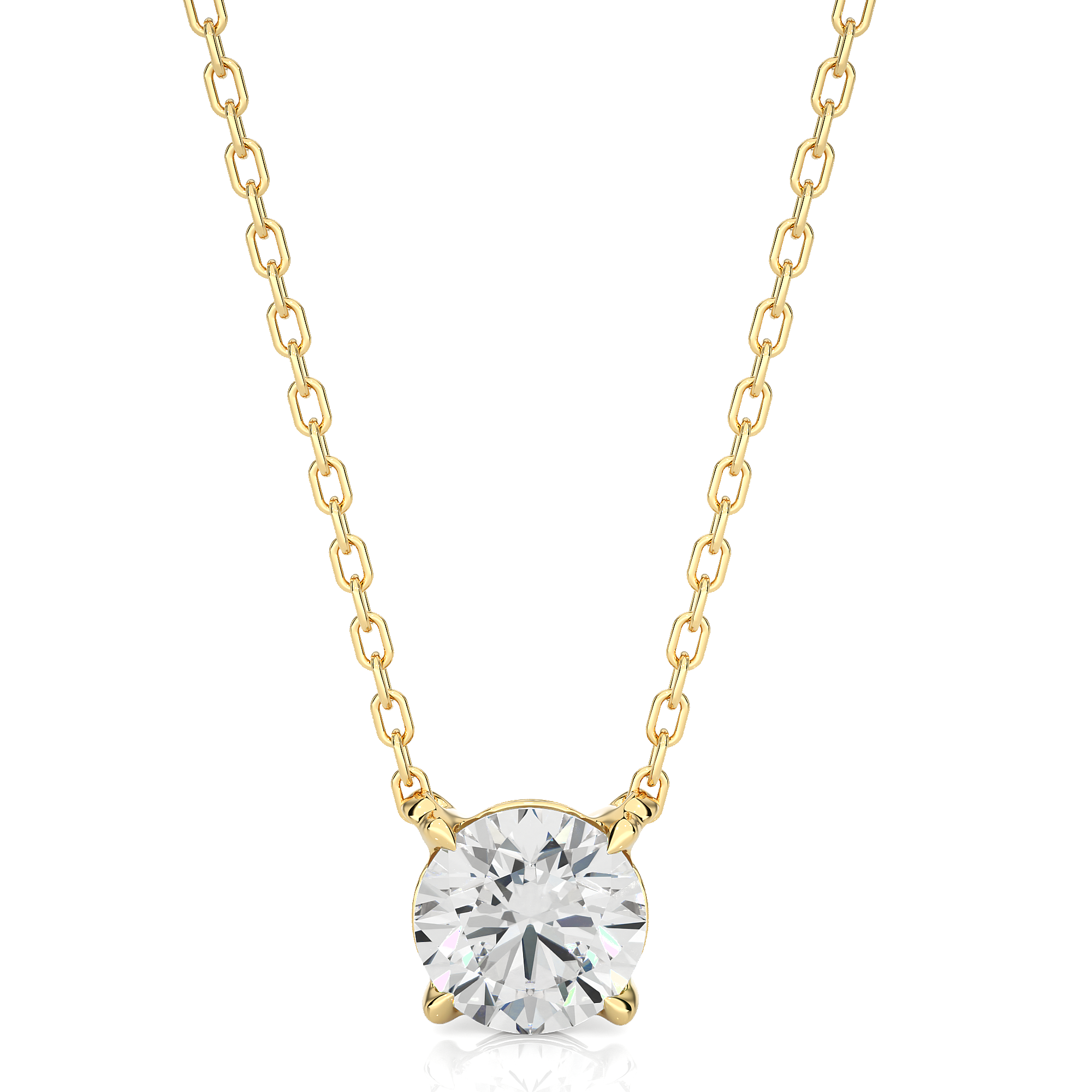 4 Prong Set Round Diamond Solitaire Pendant