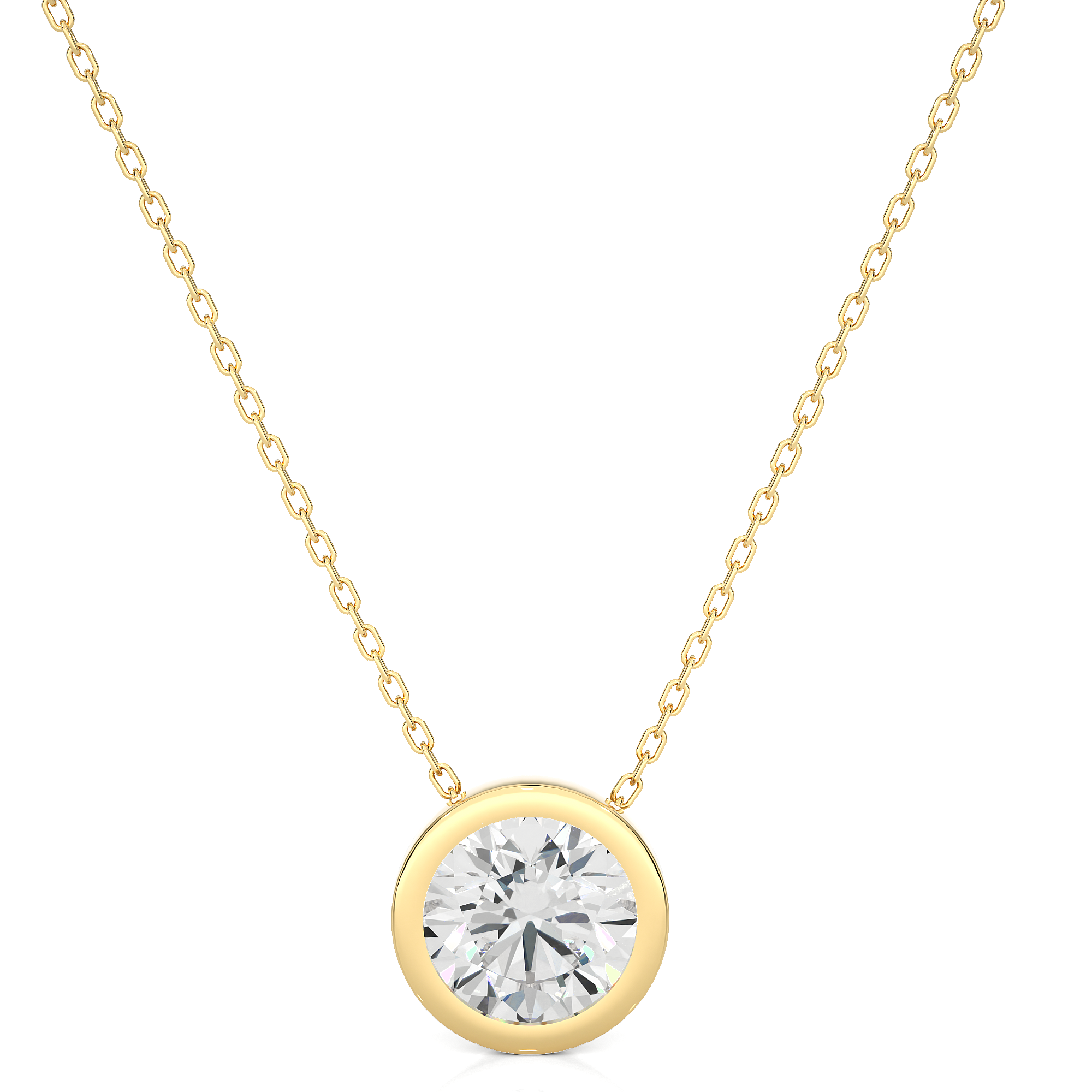 Bezel-Set Round Diamond Solitaire Pendant