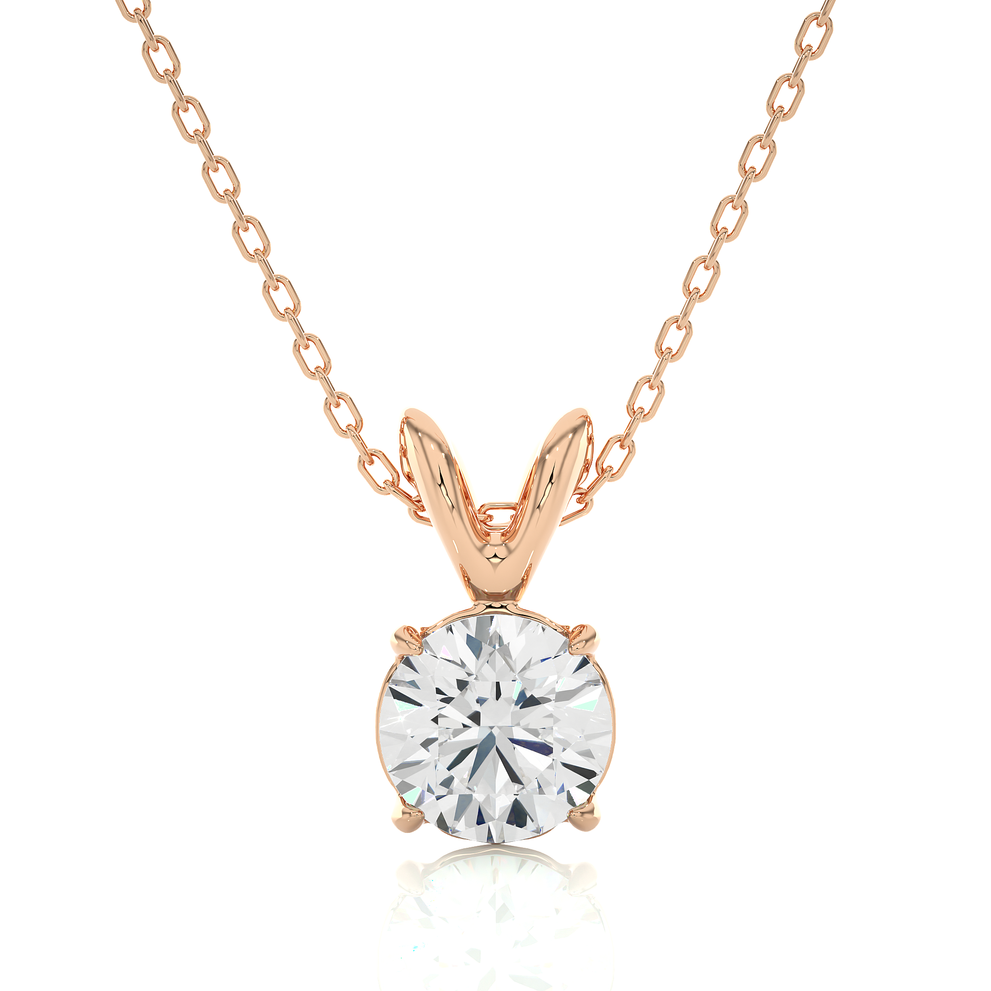 Round Diamond Solitaire Pendant