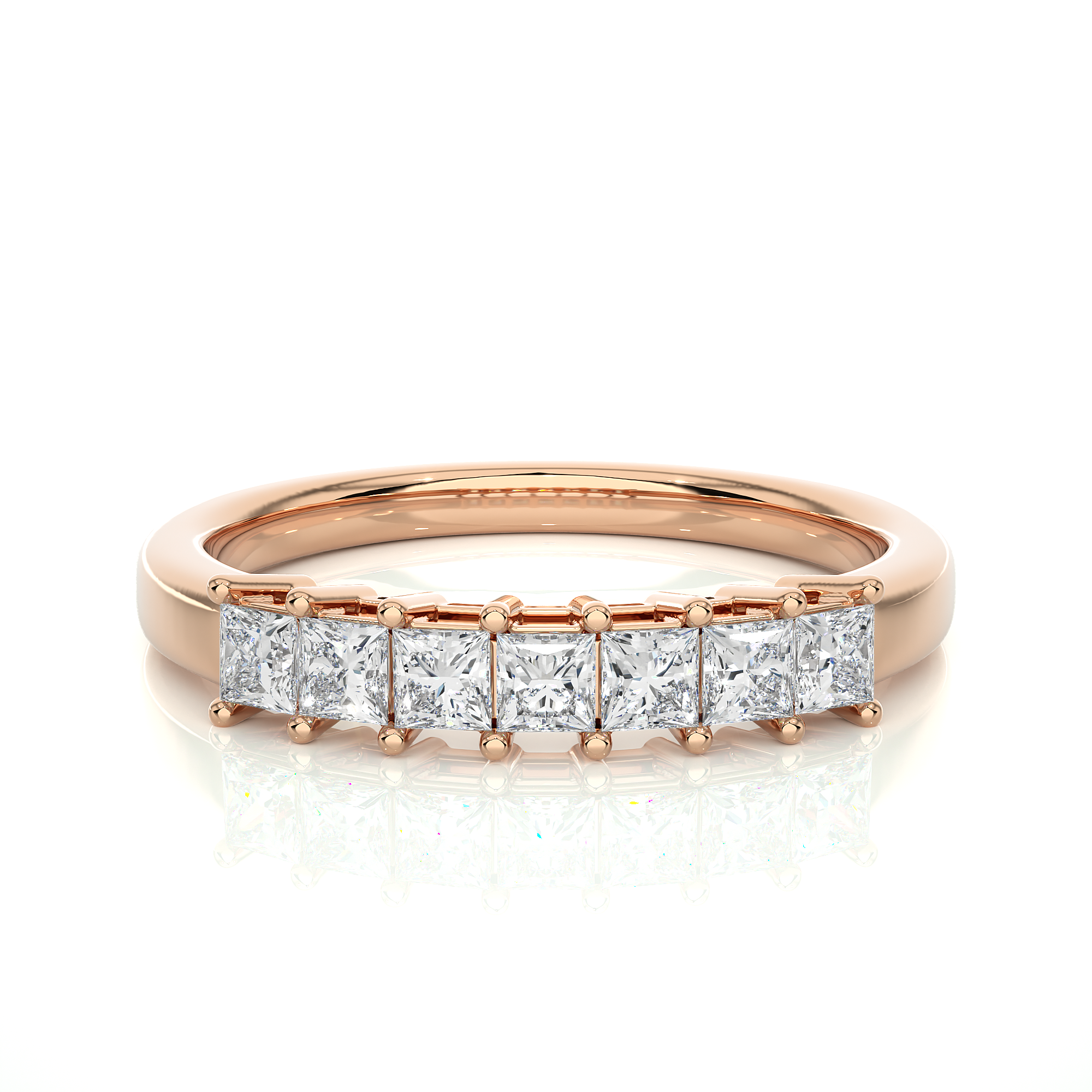 Princess Cut Diamond Half Eternity Band