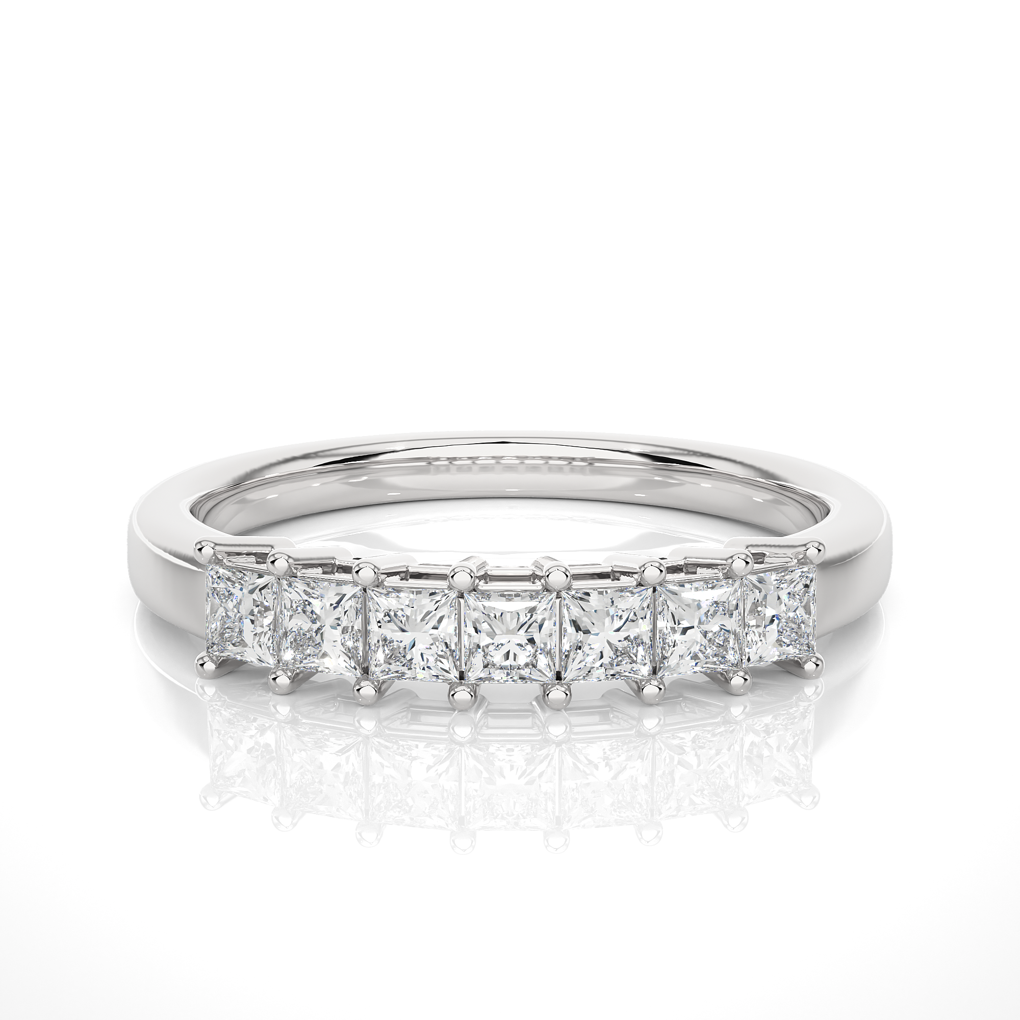 Princess Cut Diamond Half Eternity Band