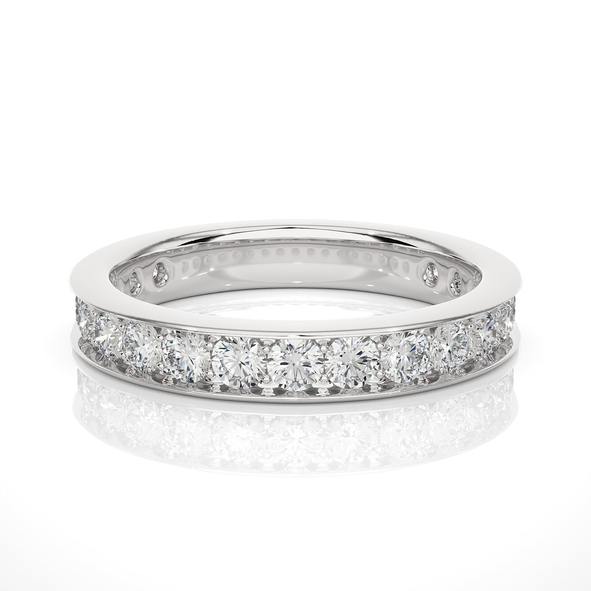 Channel-Set Round Diamond Eternity Band